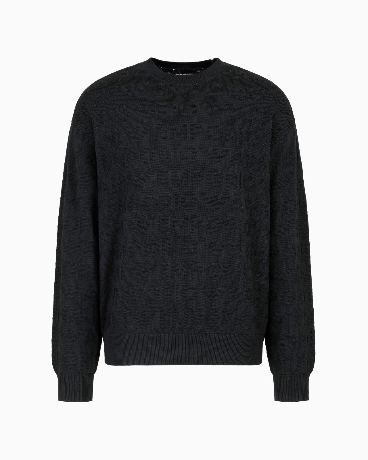 Links-stitch motif virgin wool jumper with logo lettering intarsia - 1