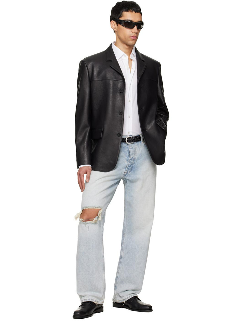 Tonywack Black Vintage Lamb Leather Blazer outlook