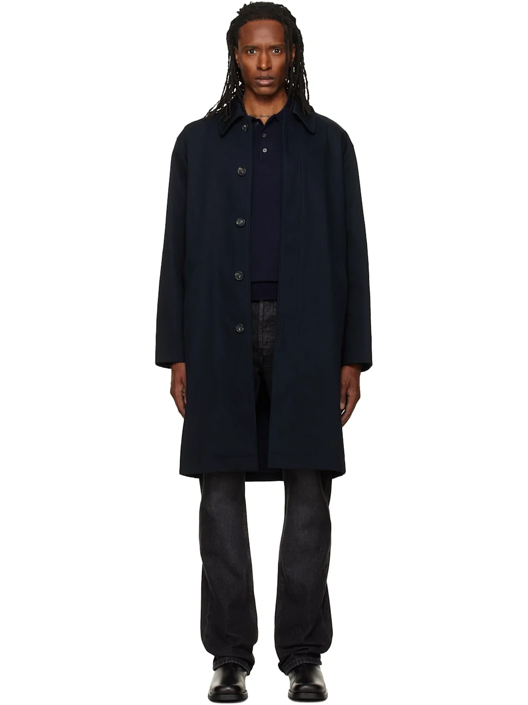 Navy Urban Mac Coat - 1