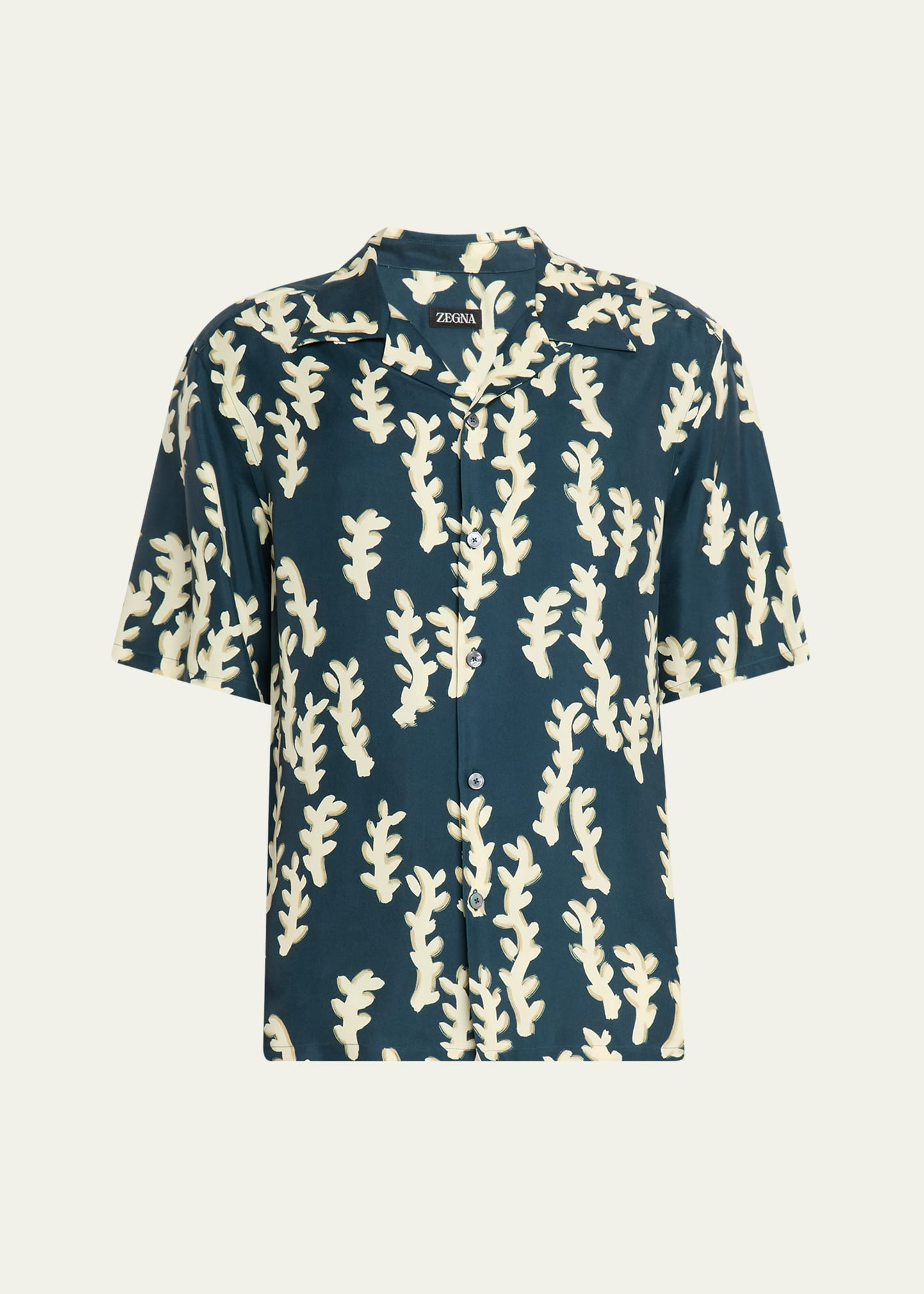 Men's Silk Oasi Print Camp Shirt - 1