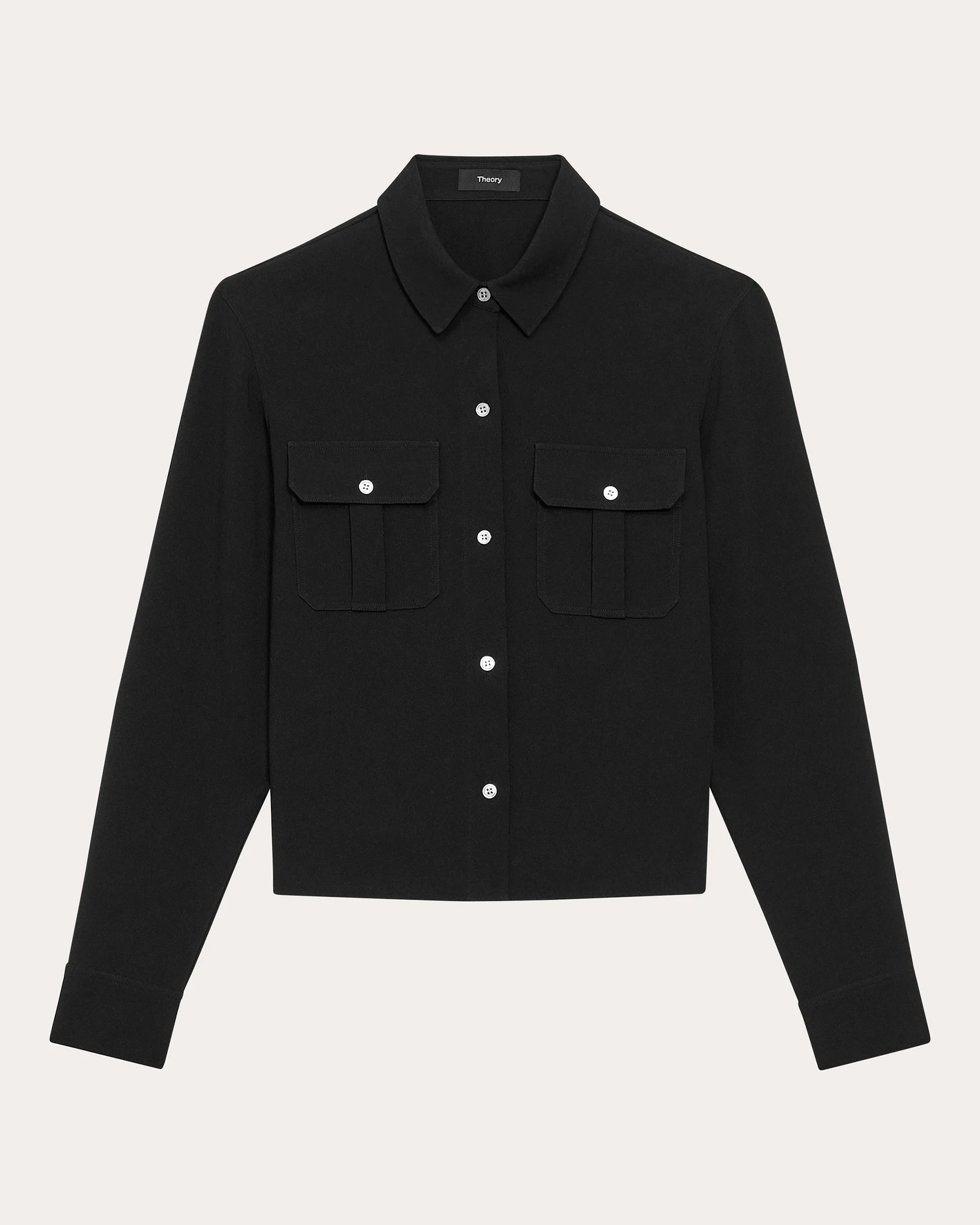 Cape-Effect Crepe Blouse - 1