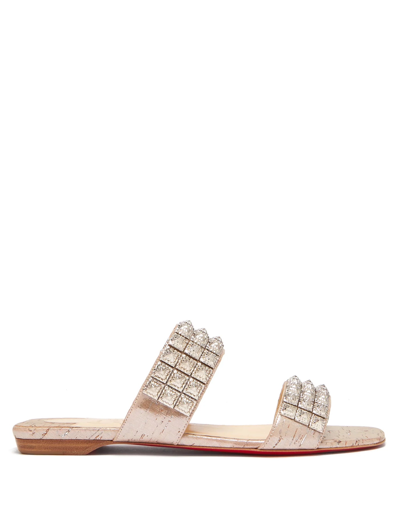 Myriadiam embellished double-strap slides - 1