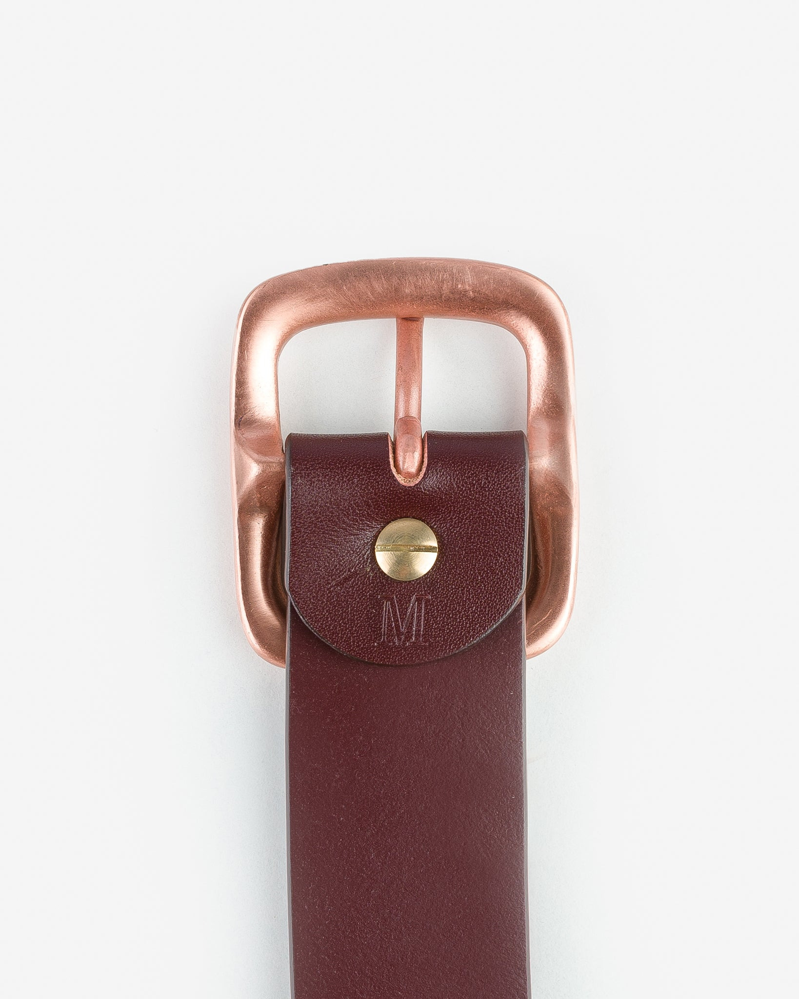 OGL-BELT-FULL-COP-BRN OGL Single Prong Copper Garrison Buckle Leather Belt - Full Dyed Brown - 3