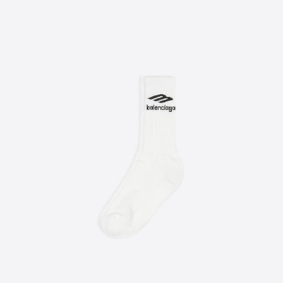 BALENCIAGA Men's 3b Sports Icon Tennis Socks in White outlook