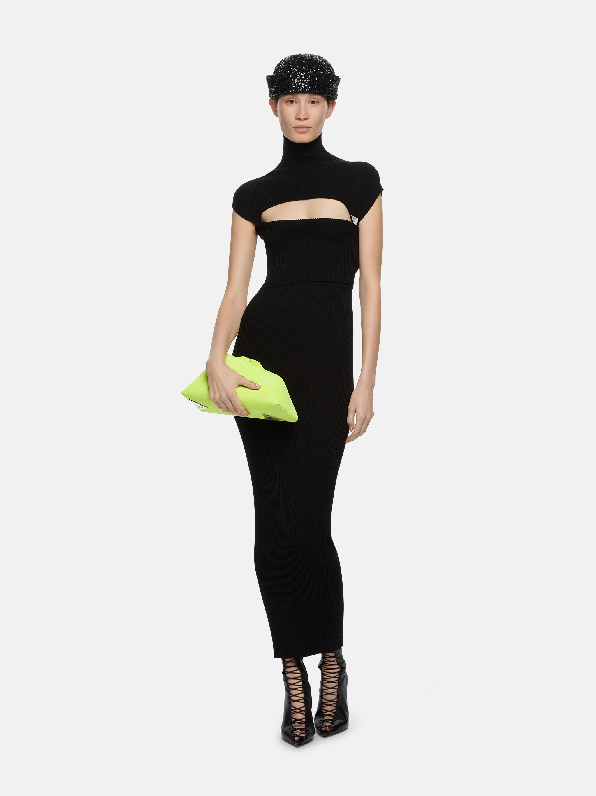 BLACK MIDI DRESS - 2