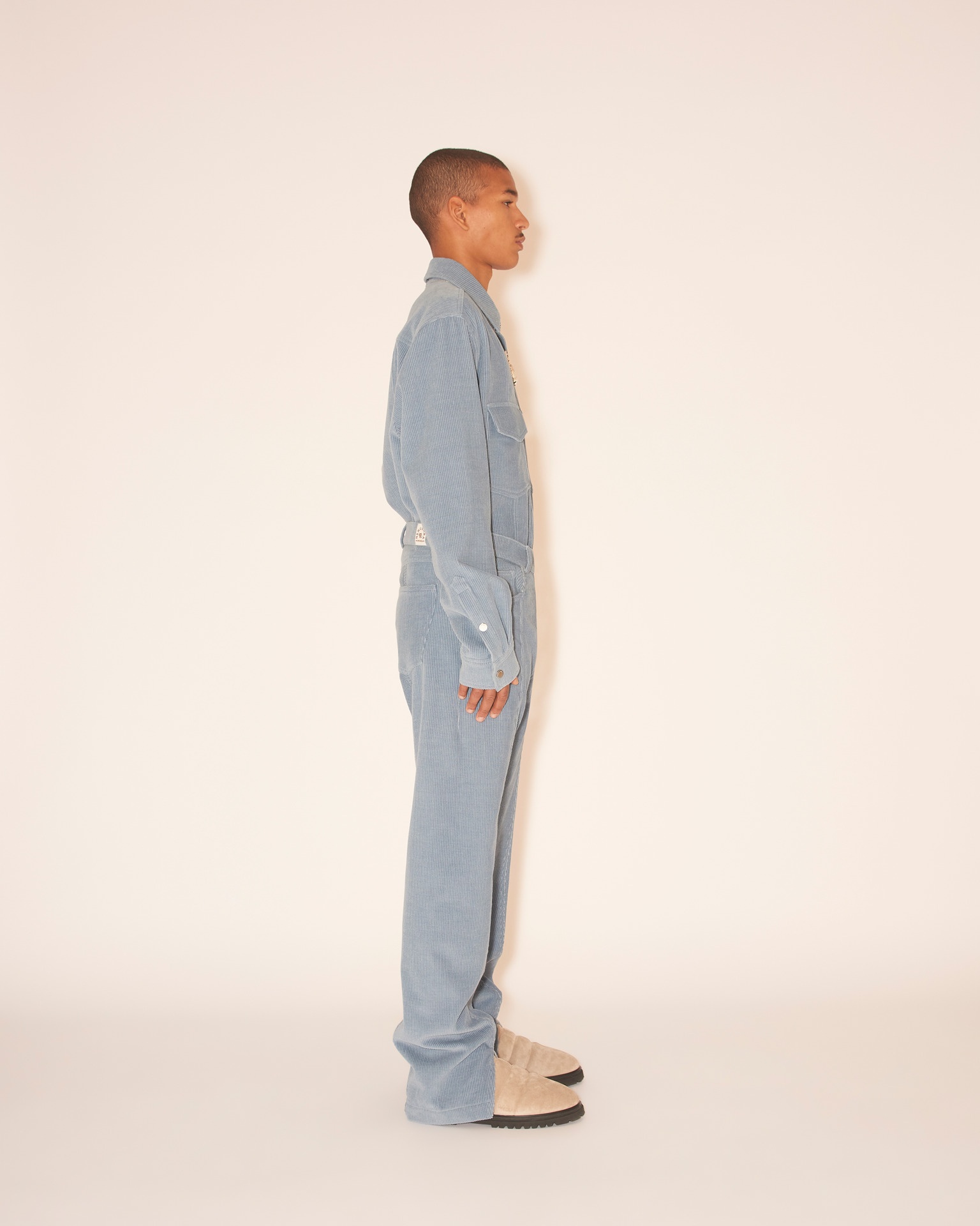 TIBES - Split hem trousers - Sky blue - 4