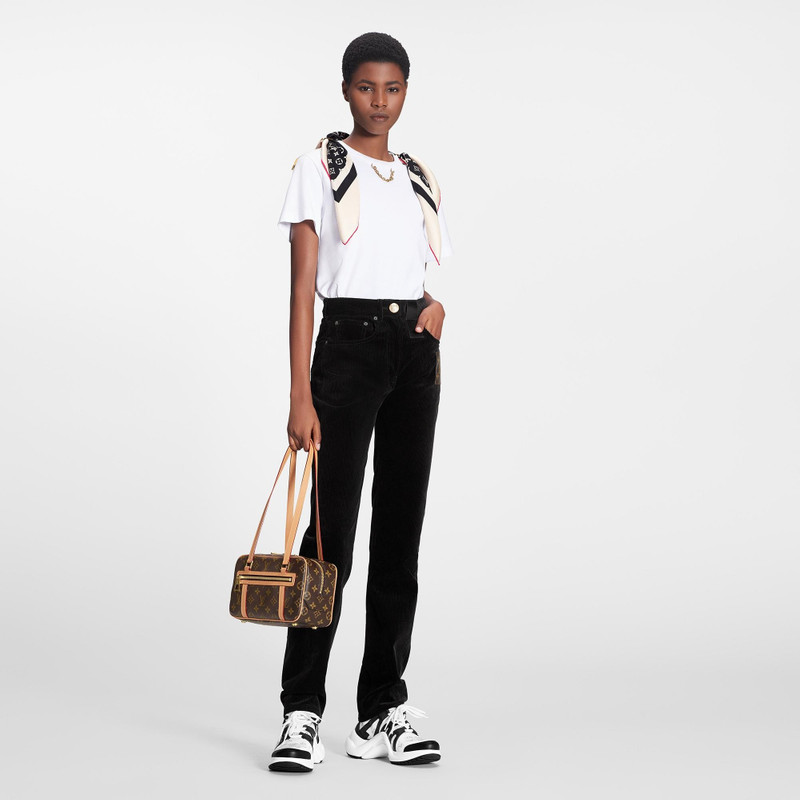 Louis Vuitton Corduroy Monogram Patch Straight-Cut Jeans outlook