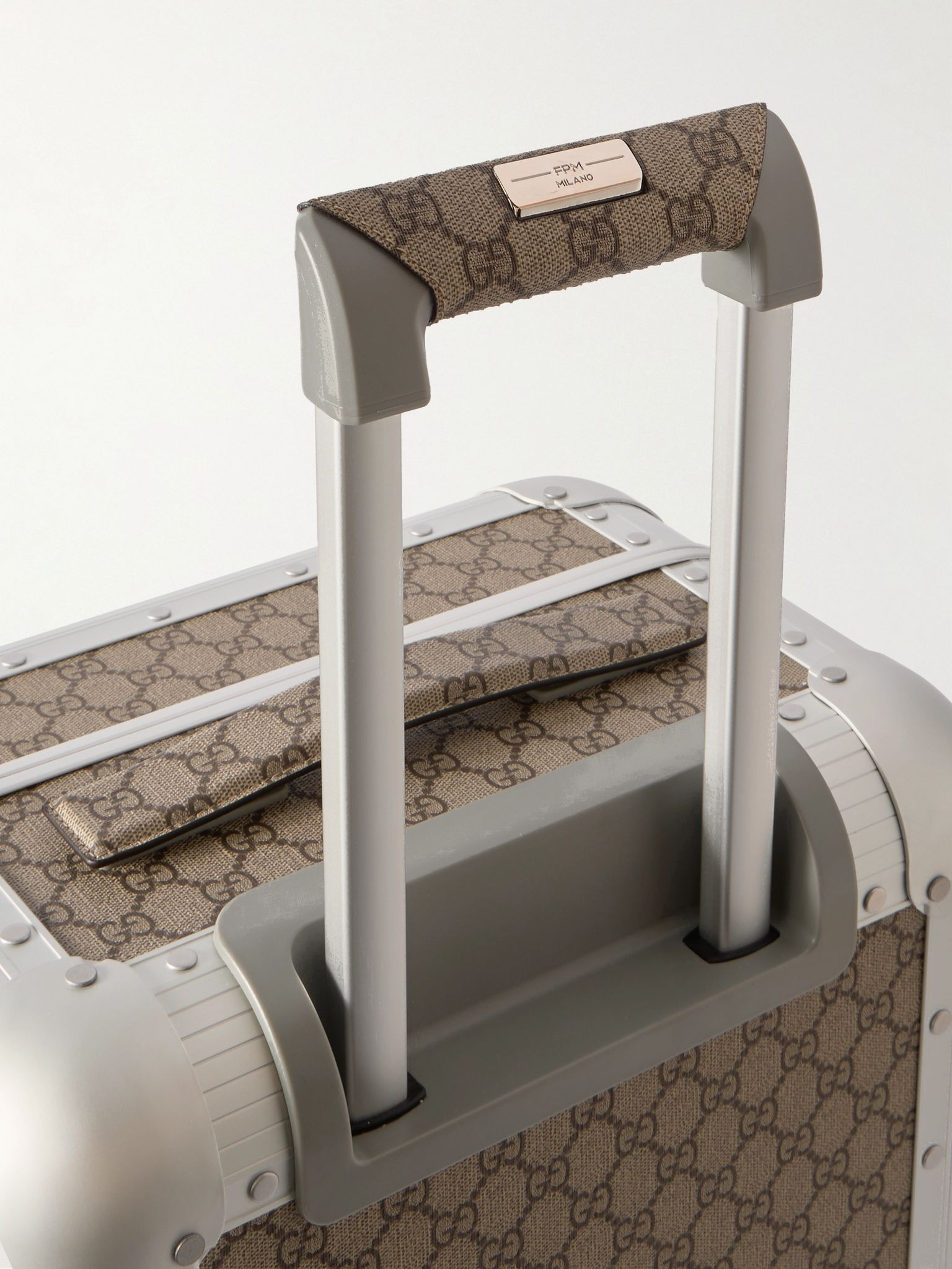 + FPM Milano 53cm Monogrammed Coated-Canvas and Aluminium Suitcase Silver - 4