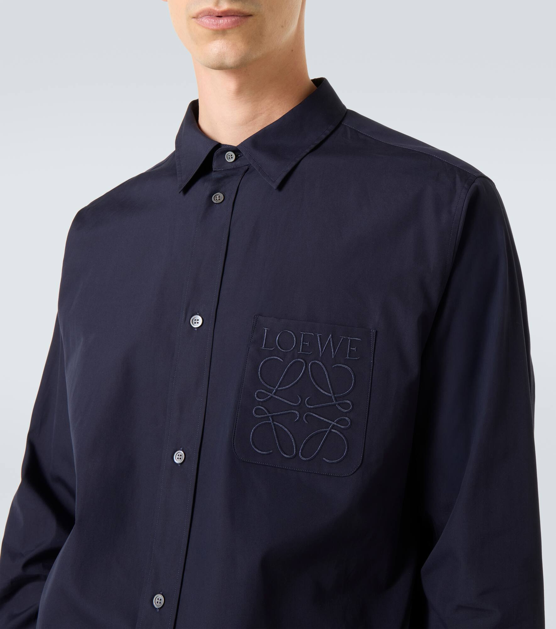 Logo cotton poplin shirt - 5