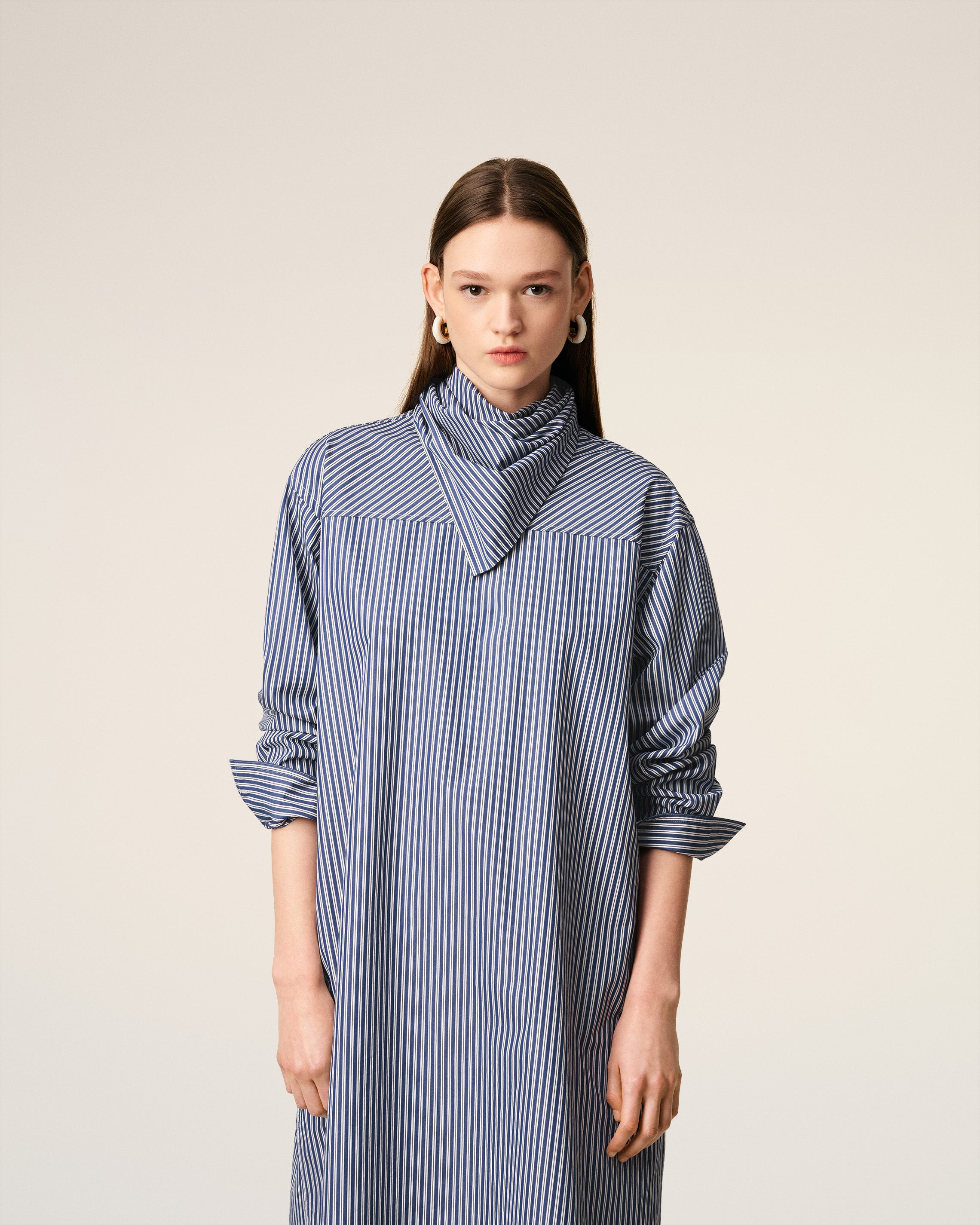 BLUE COTTON BANDANA MIDI DRESS - 3