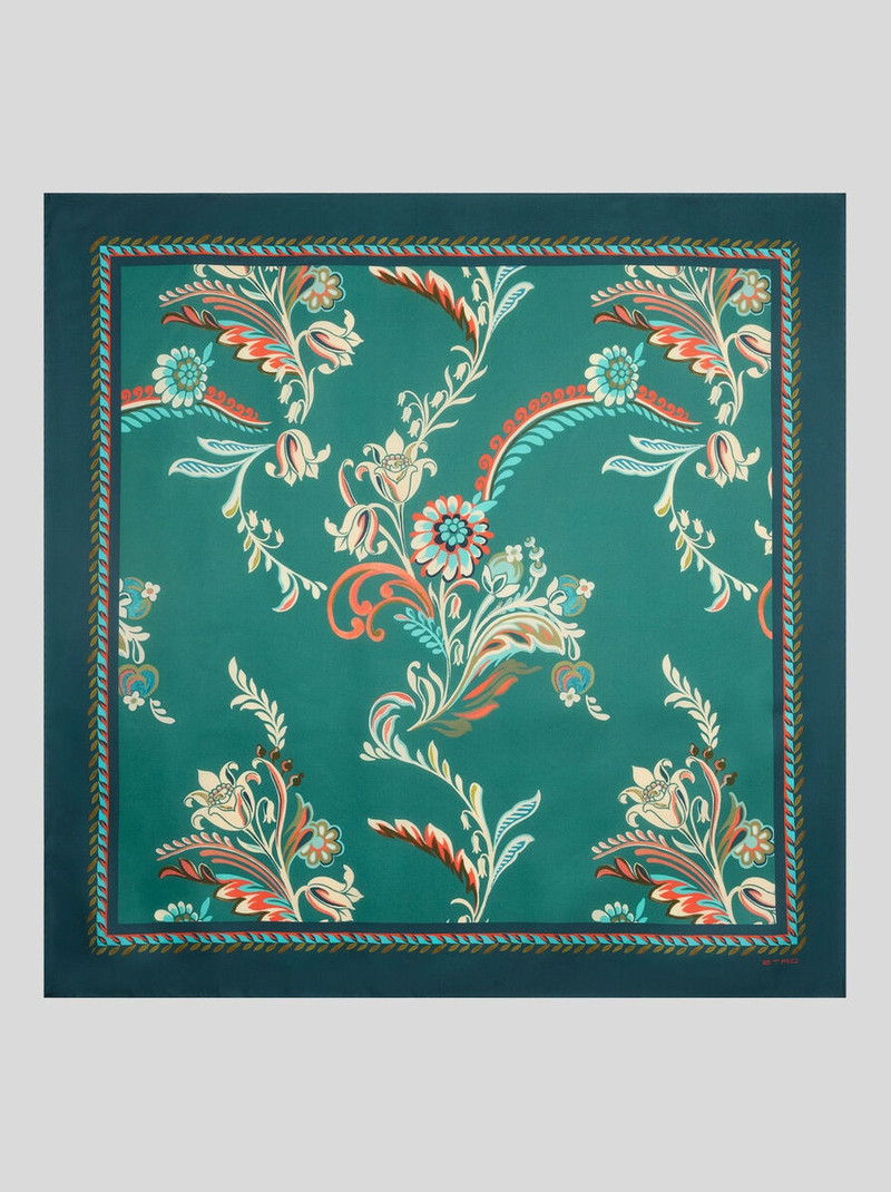 SILK SCARF WITH DAFFODIL MOTIF 1