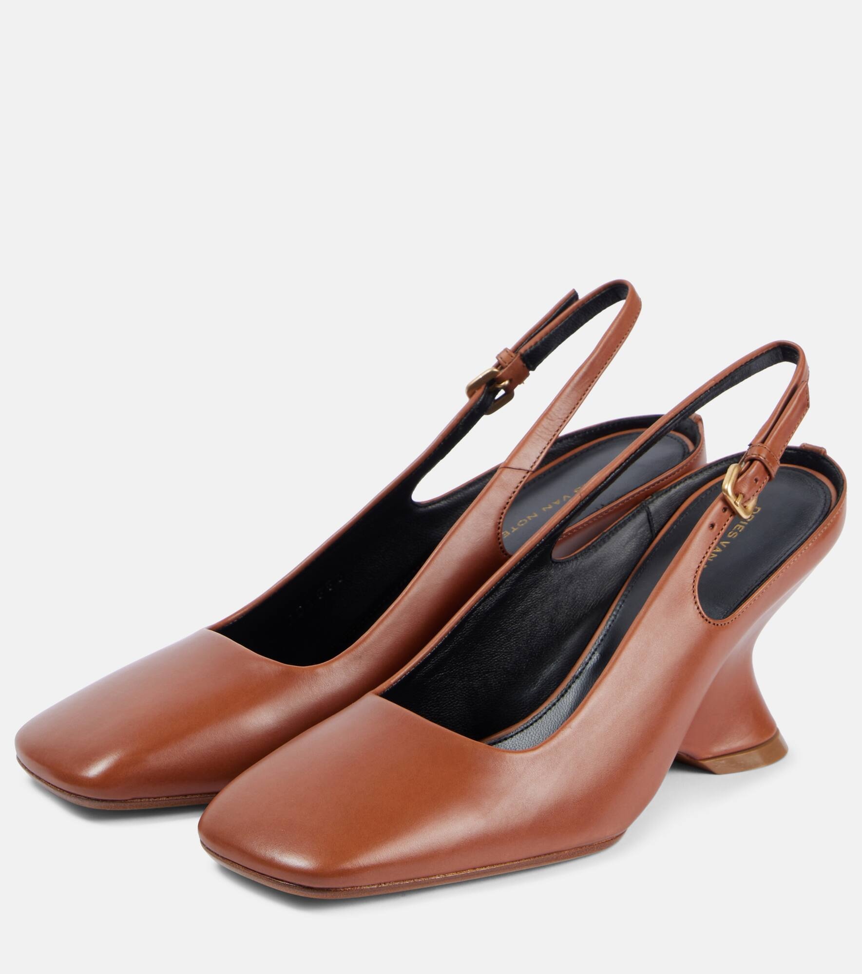 Leather slingback pumps - 4