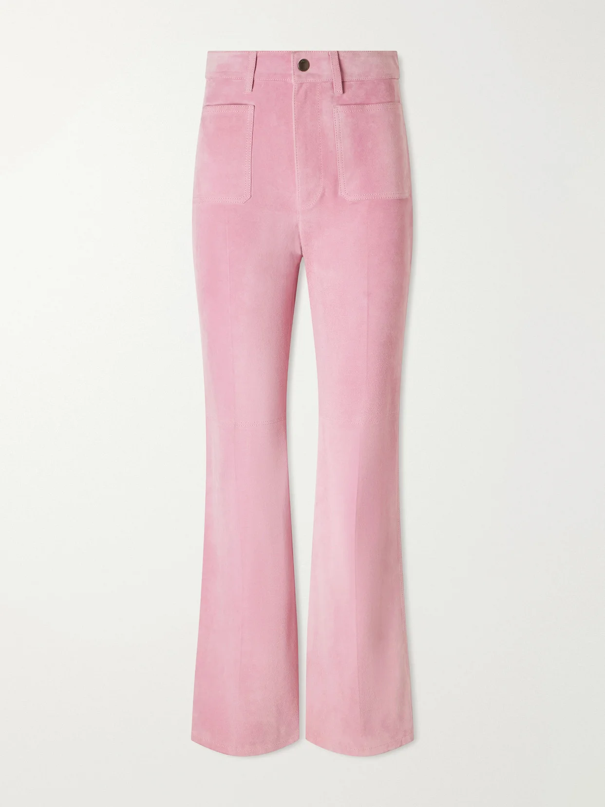 Suede Straight-leg Pants - 1