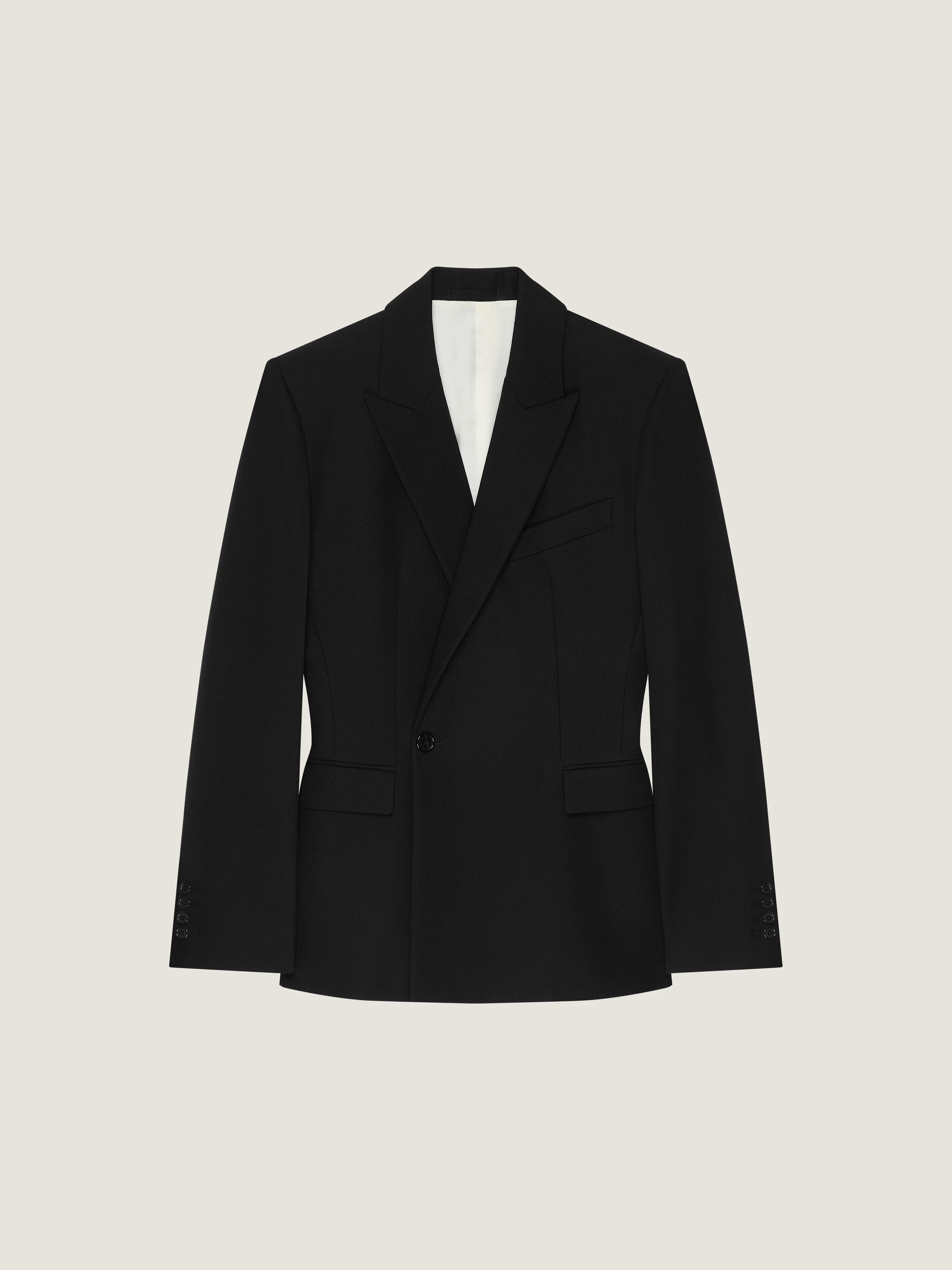 SINGLE-BREASTED FORM FIT JACKET IN WOOL - 1