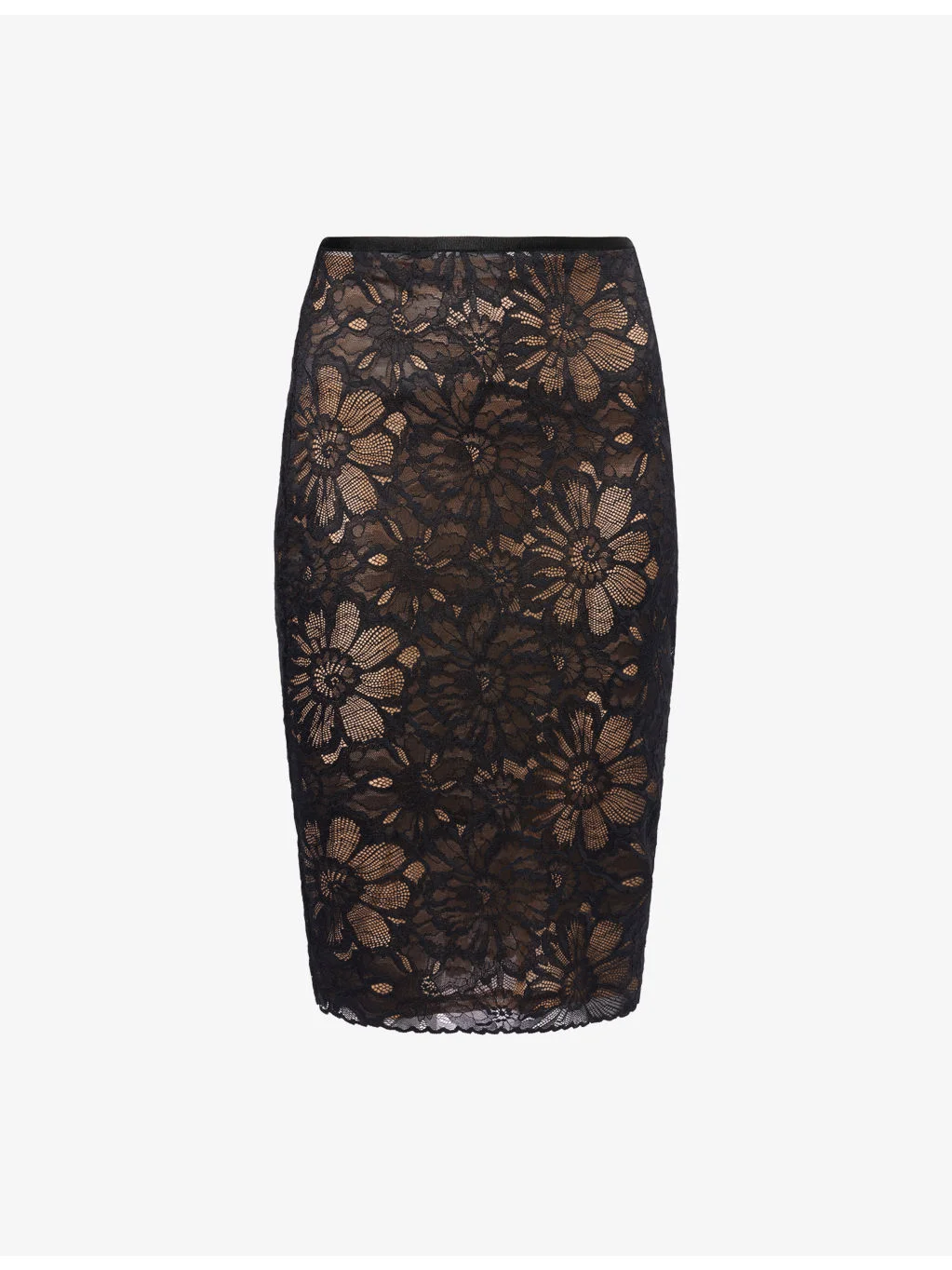 Eleri Lace Stretch-Woven Midi Skirt - 1