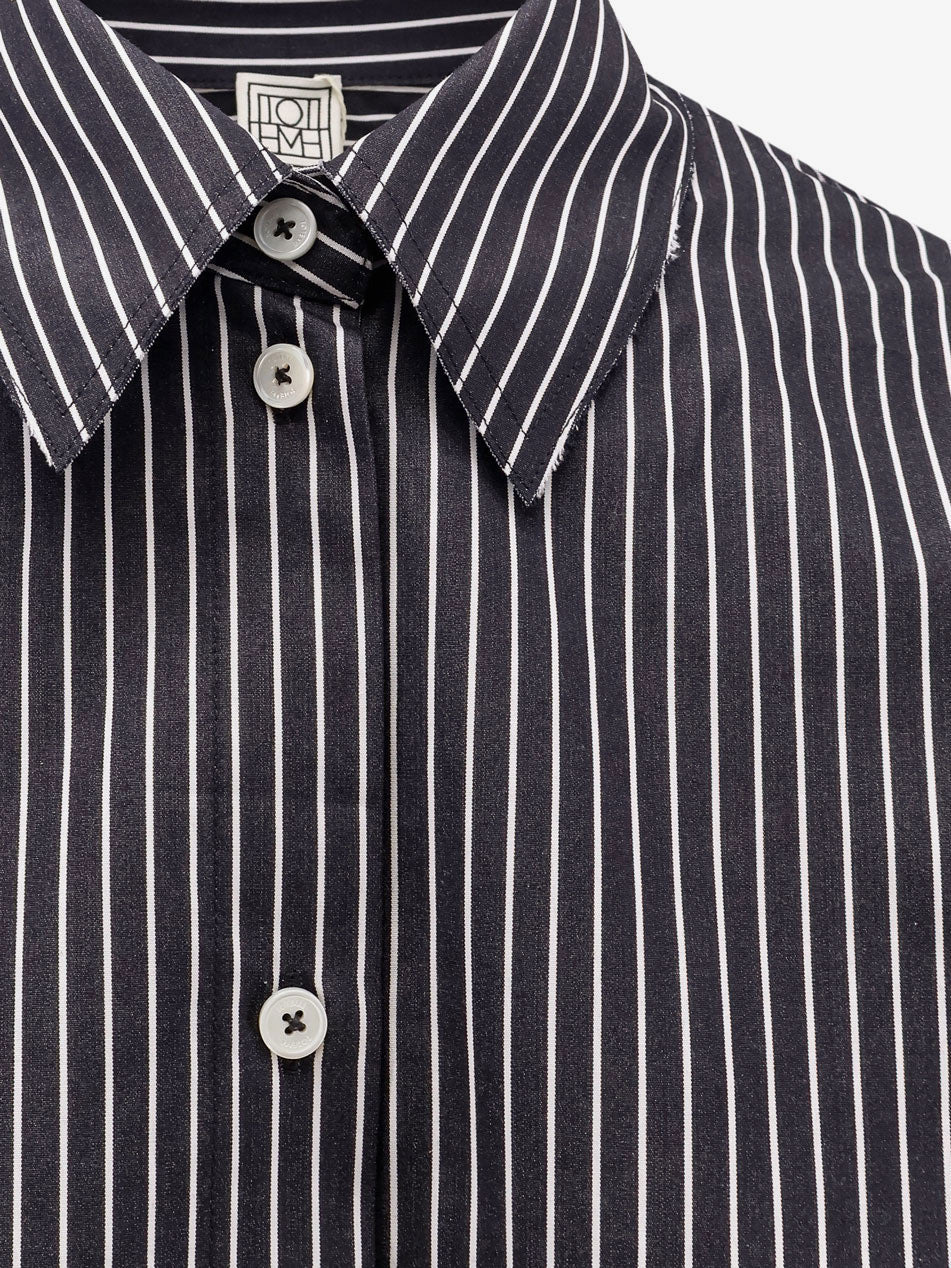 Toteme Striped Kimono-Sleeve Shirtdress - 3