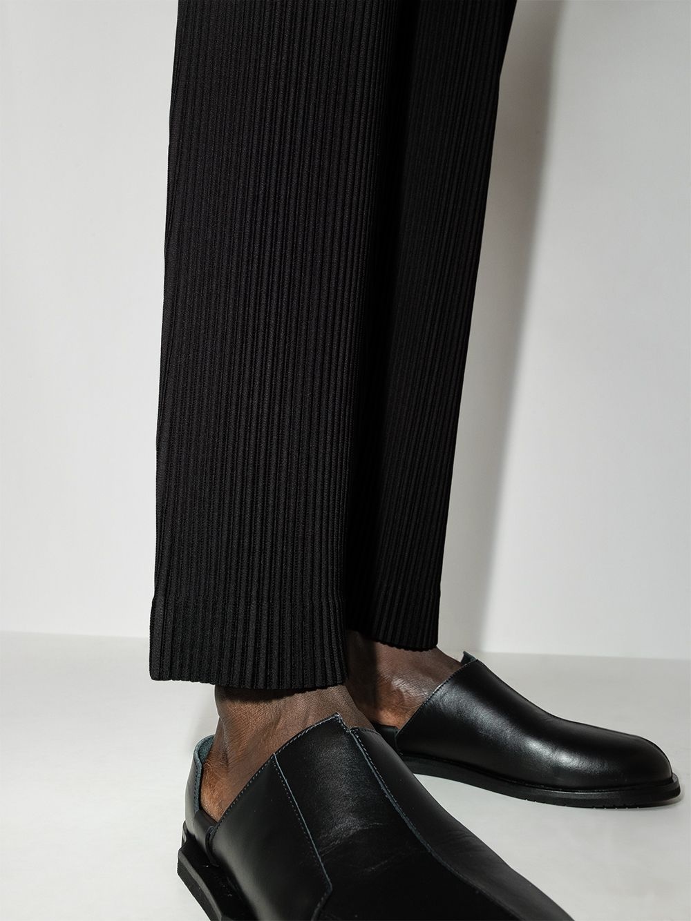 plissé straight-leg trousers - 4