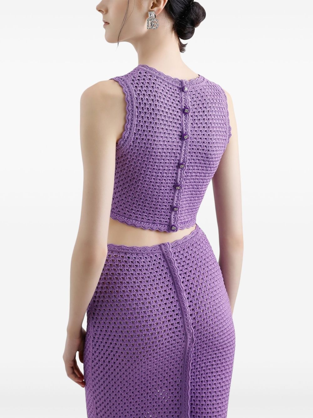 crochet-knit tank top - 6