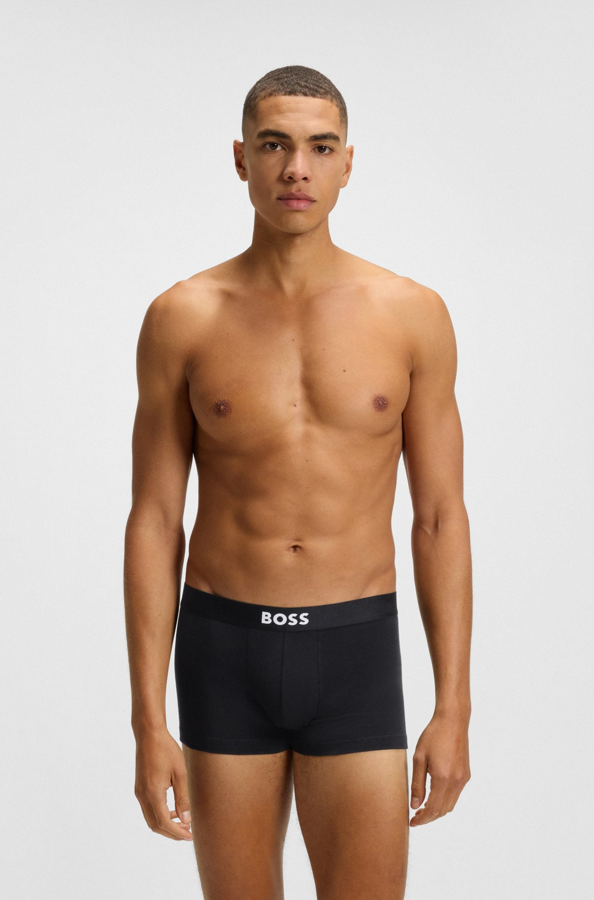 THREE-PACK OF STRETCH-COTTON TRUNKS WITH LOGO WAISTBANDS - 6