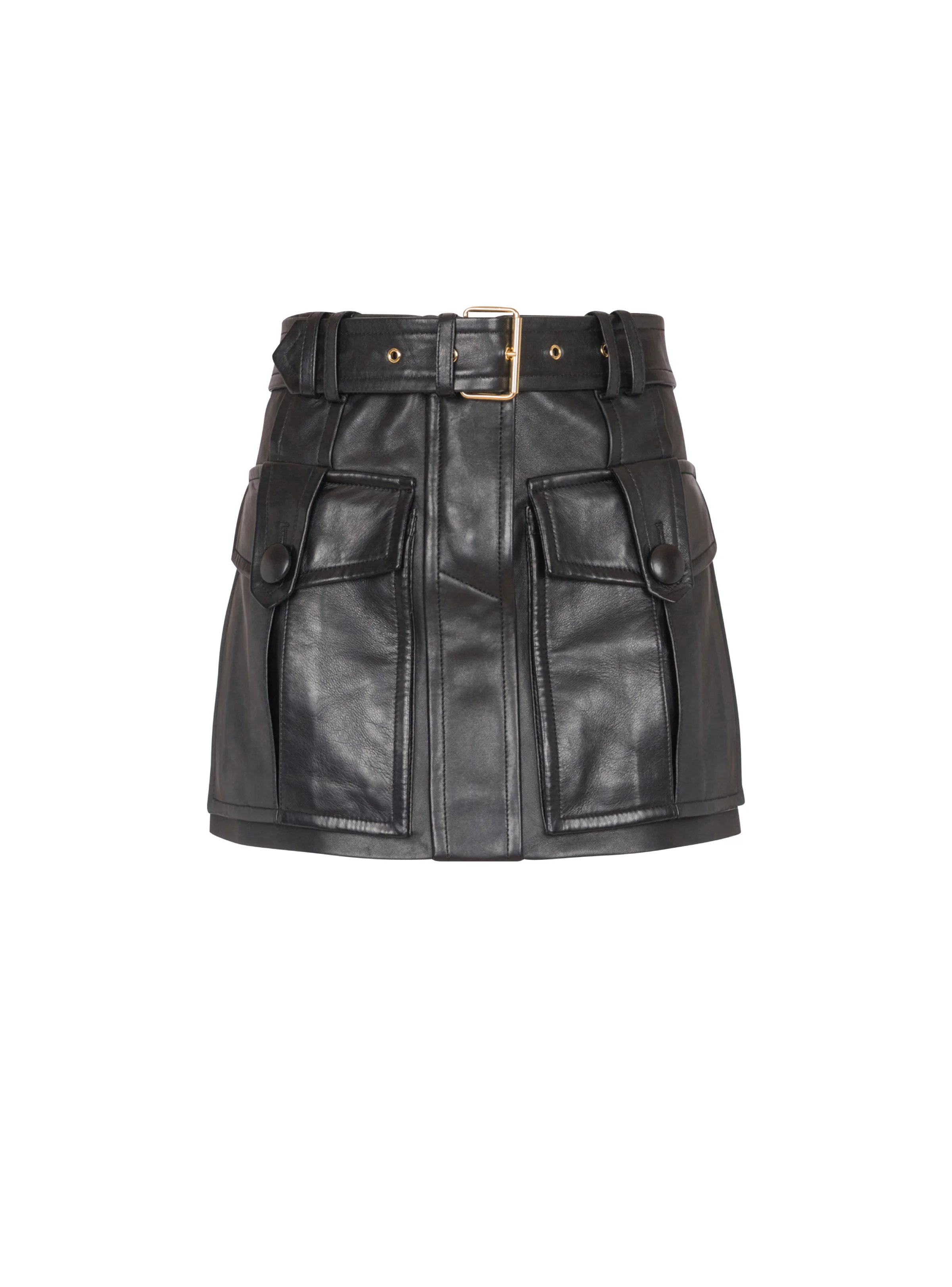 Short lambskin skirt - 1