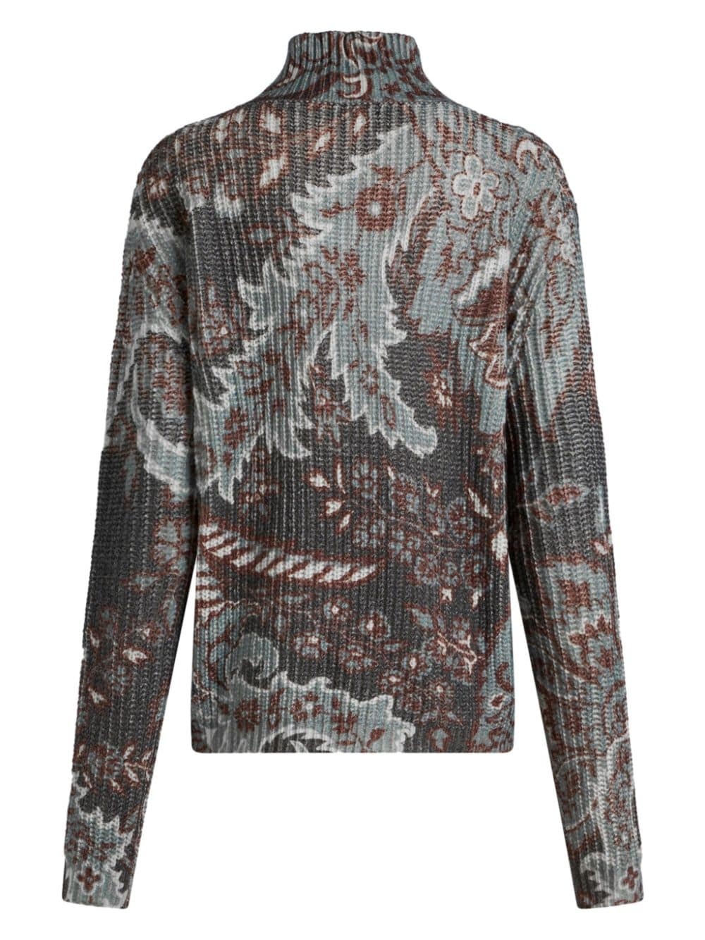 floral-print wool sweater - 7
