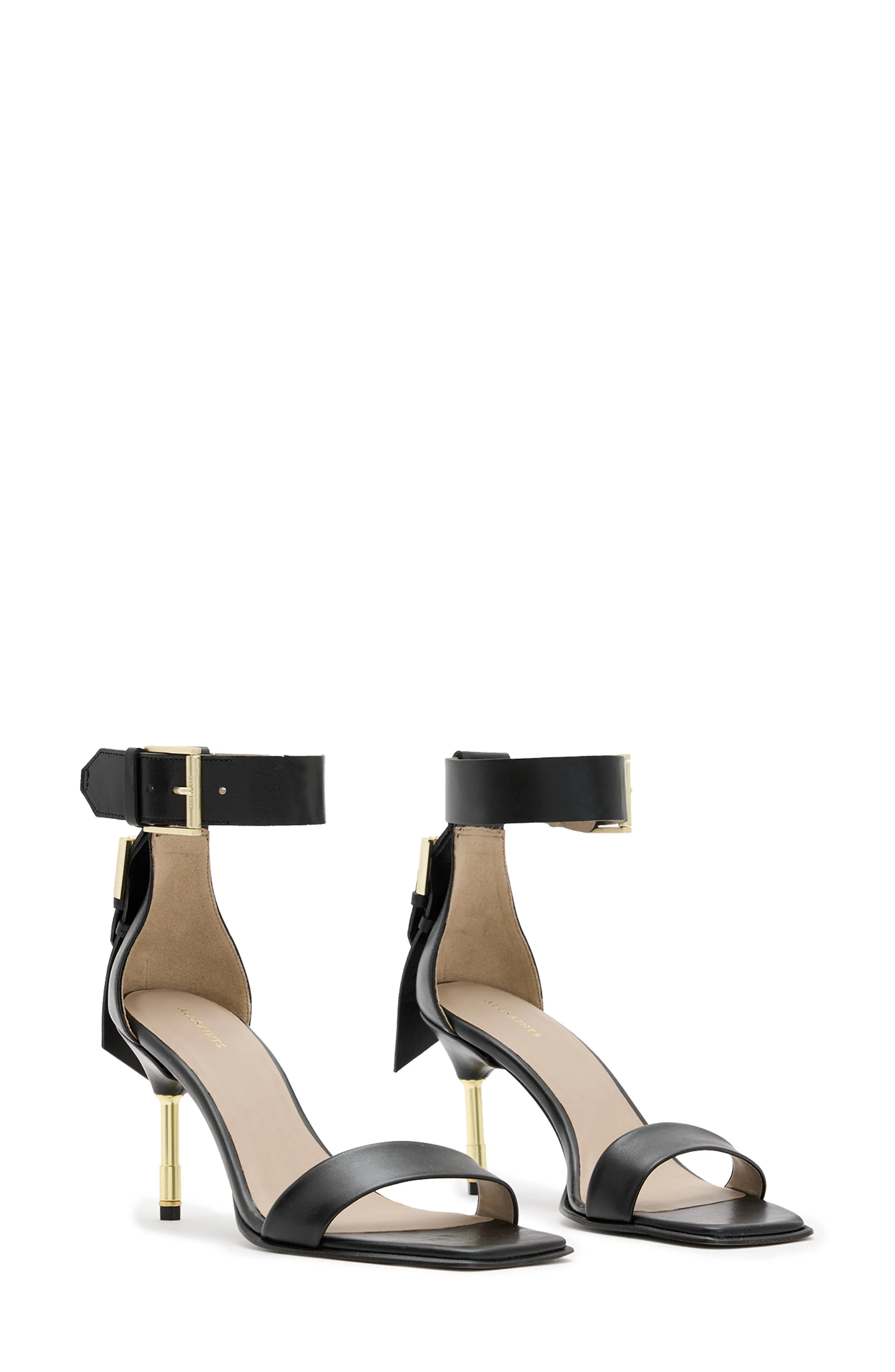 AllSaints Noir Ankle Strap Sandal in Black at Nordstrom - 1