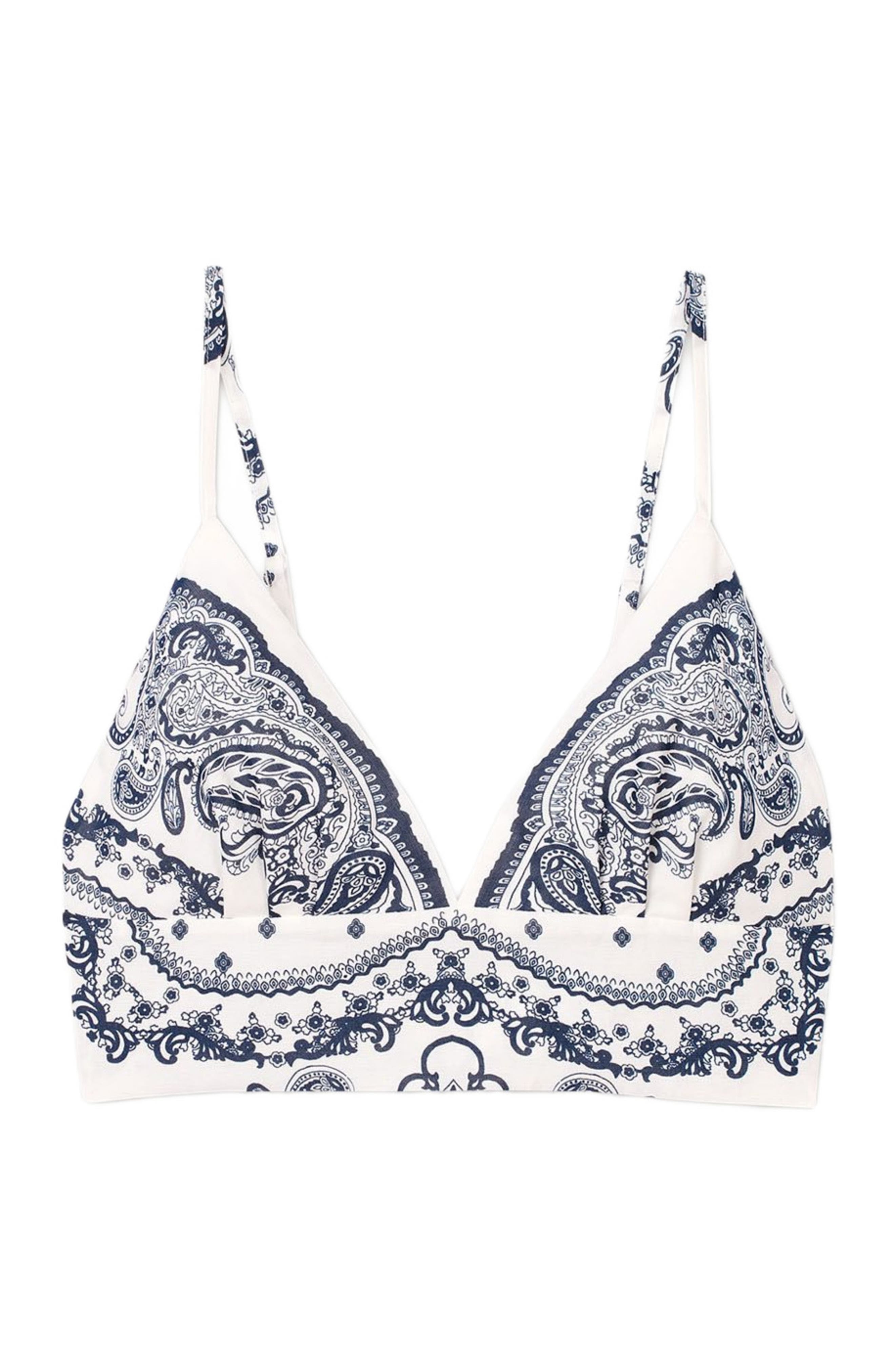 SANDRO Bandana print crop top in White /Blue at Nordstrom - 6