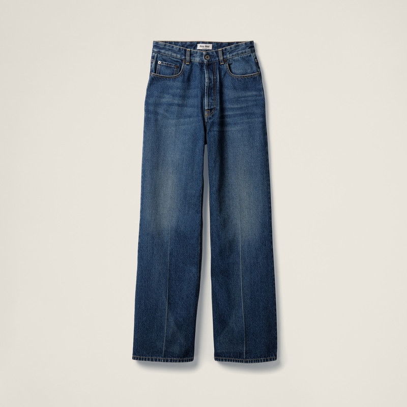 Washed denim flared jeans 1