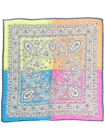 Etro coloiur-block paisley scarf outlook