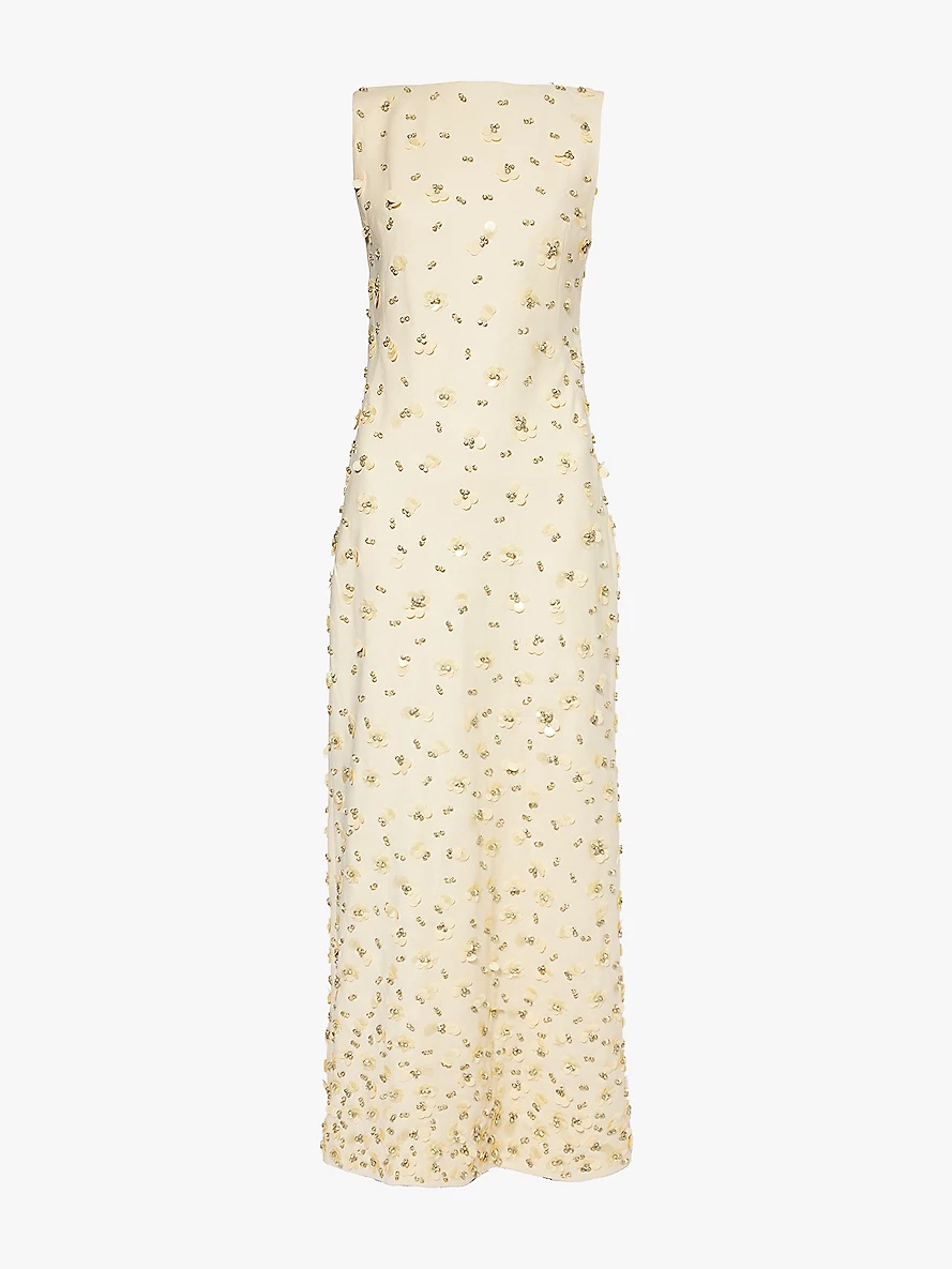 Claudia embellished woven midi dress - 1