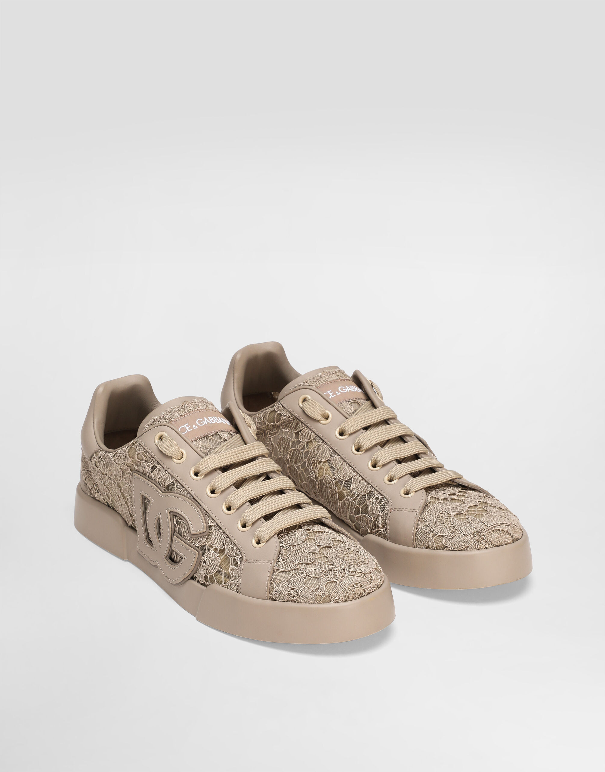 Portofino light strobel sneakers in taormina lace and calfskin - 2