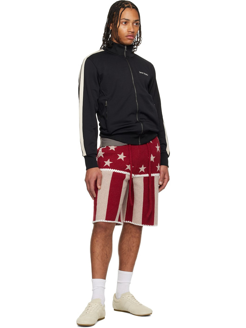 Palm Angels Red & Beige Stars & Stripes Shorts outlook