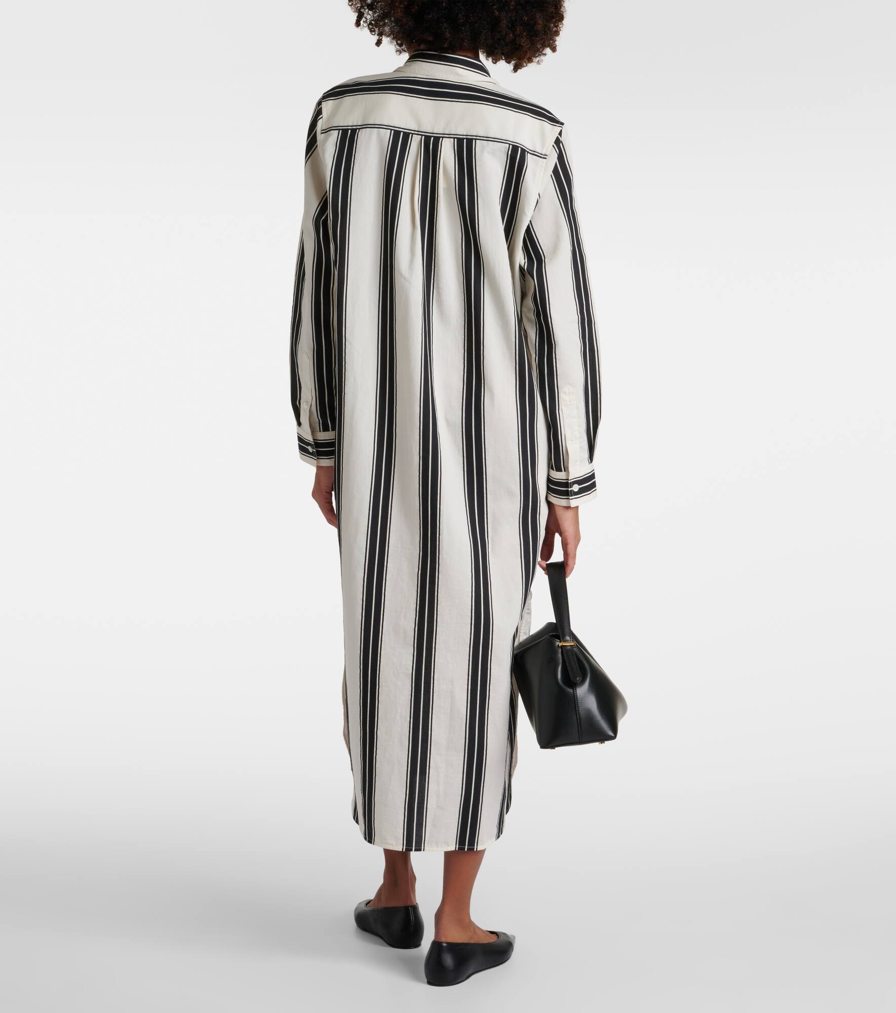 Jacquard striped cotton-blend shirt dress - 3