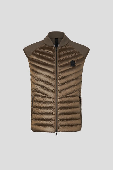 Lucio Hybrid knitted vest in Olive green - 1