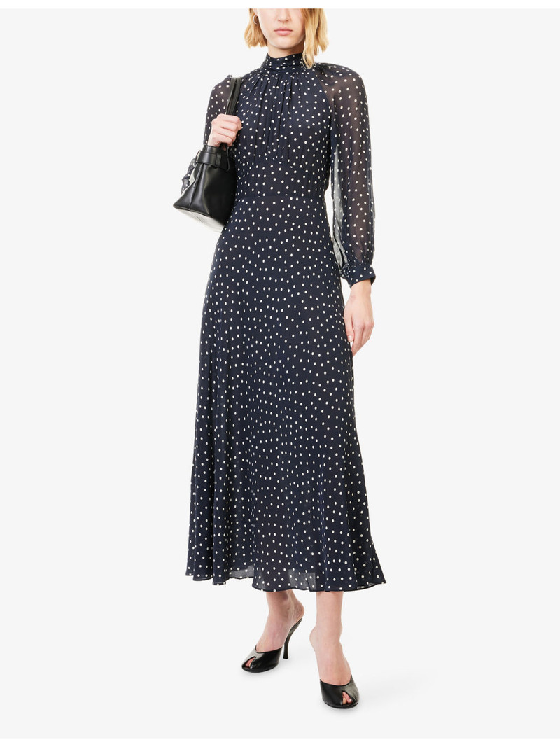 RIXO Paige Polka-Dot Silk Maxi Dress outlook