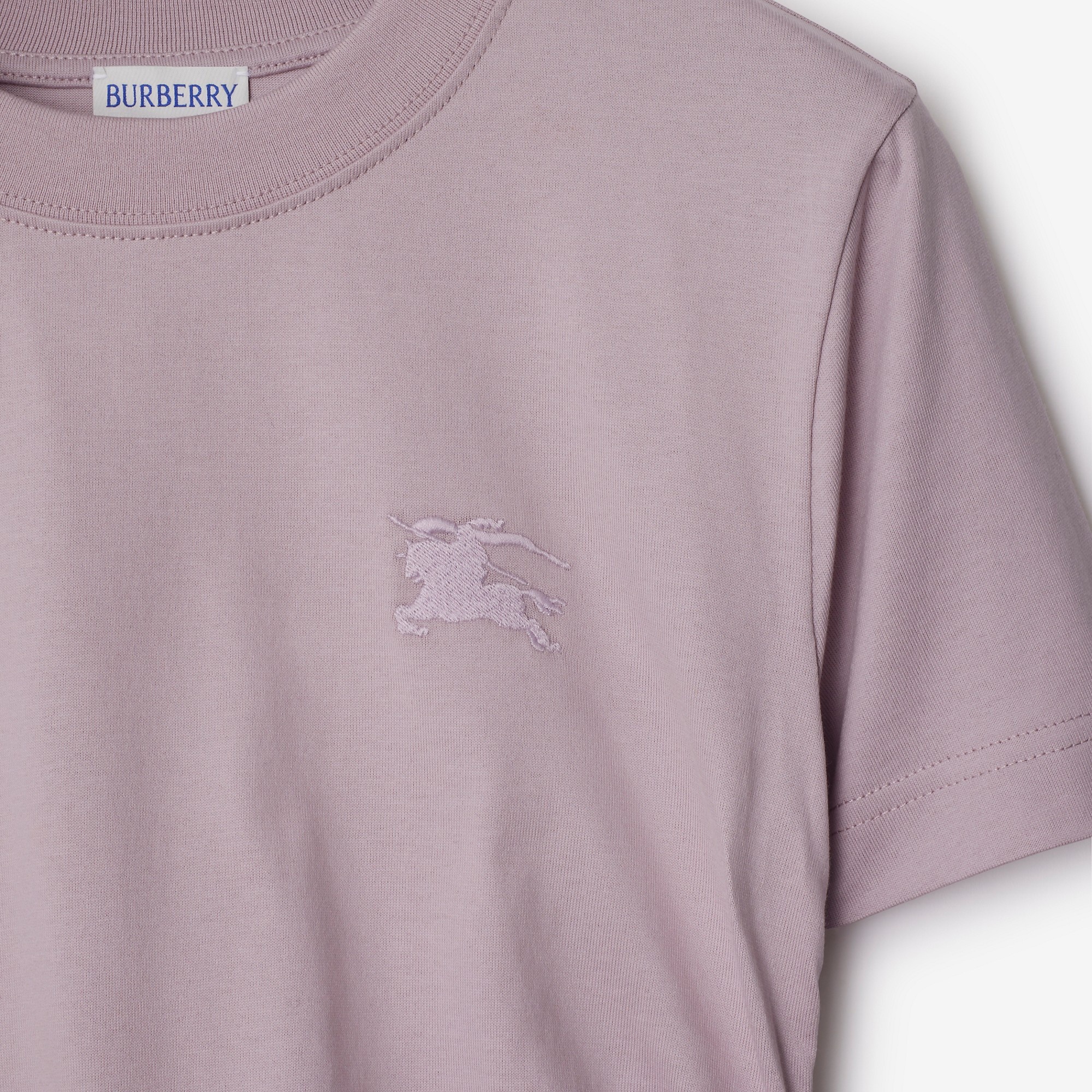 Check Trim Cotton T-shirt - 6