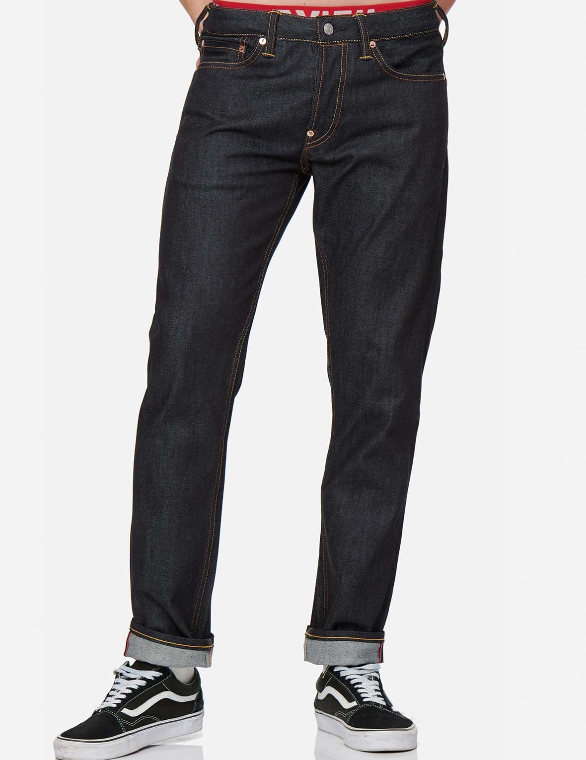 Red Brushstroke Daicock Slim Straight fit Jeans #2010 - 4
