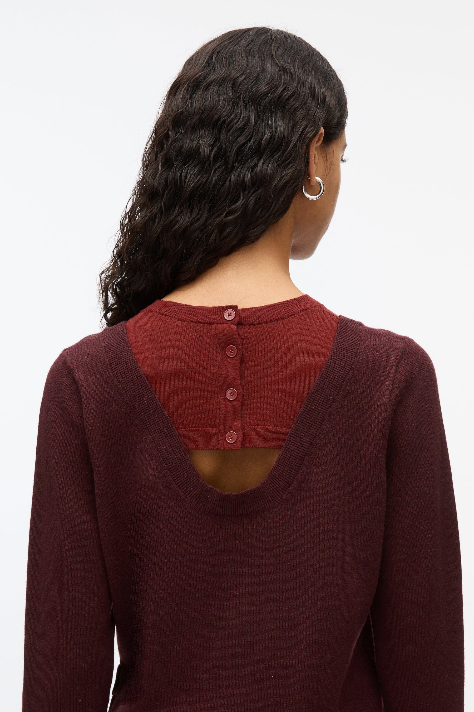 Layered Knit Pullover with Keyhole - 6