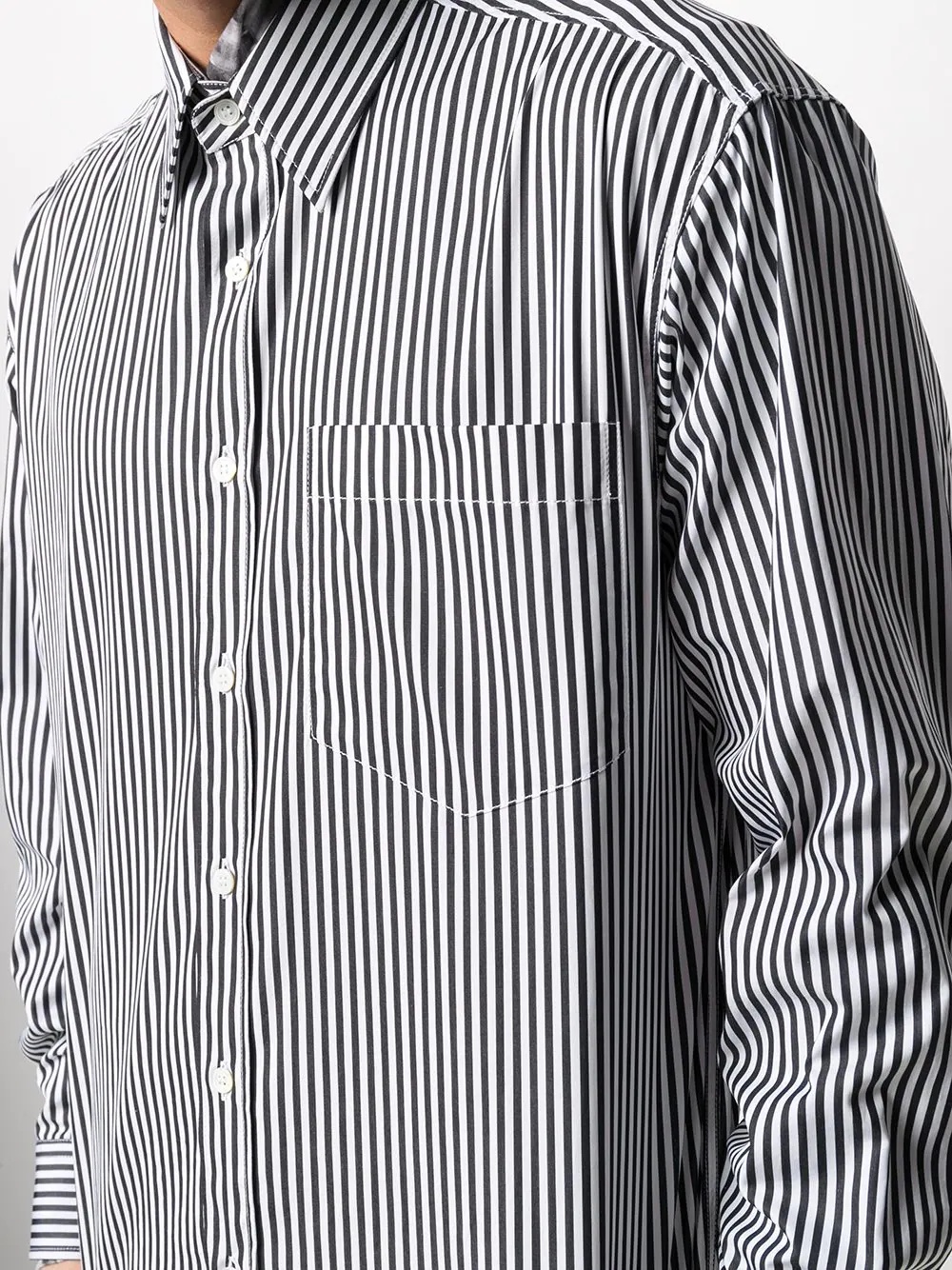 stripe-pattern buttoned shirt - 5