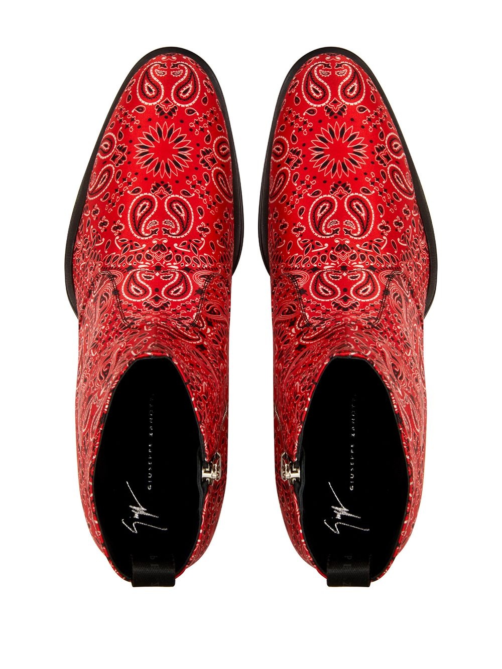 paisley print ankle boots - 4