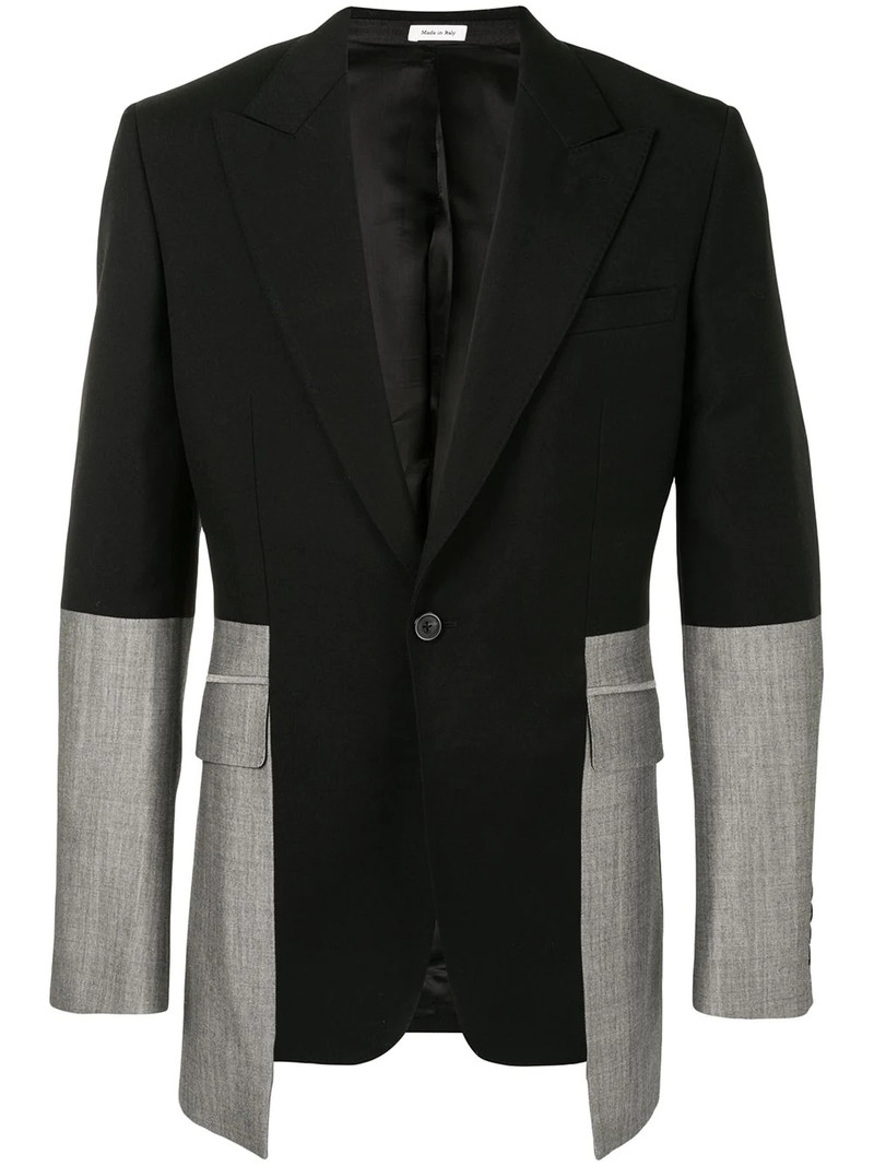 two-tone single-breasted suit jacket 1