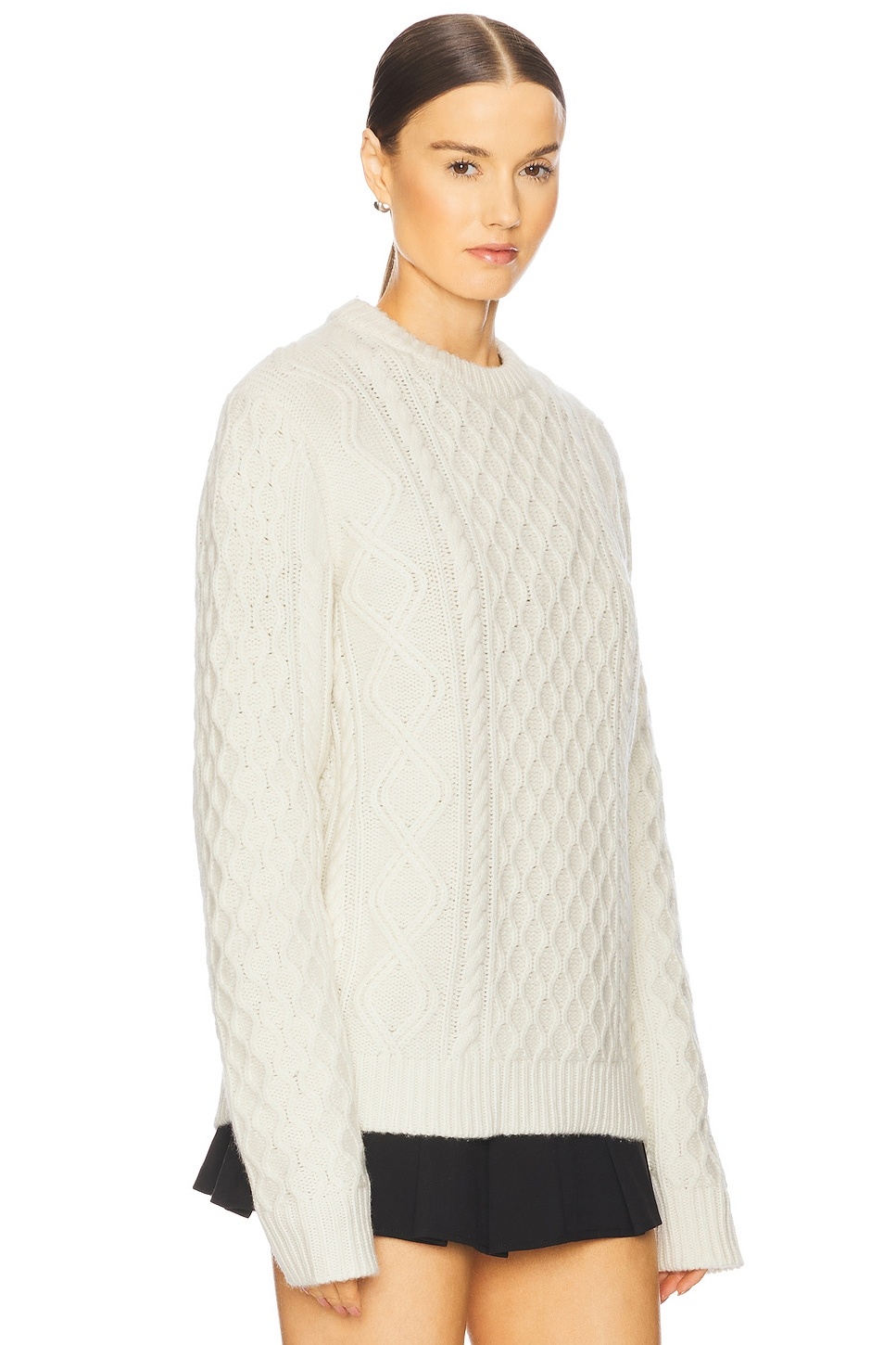 Allday Cable Crew Neck Sweater in Cashmere Blend - 2