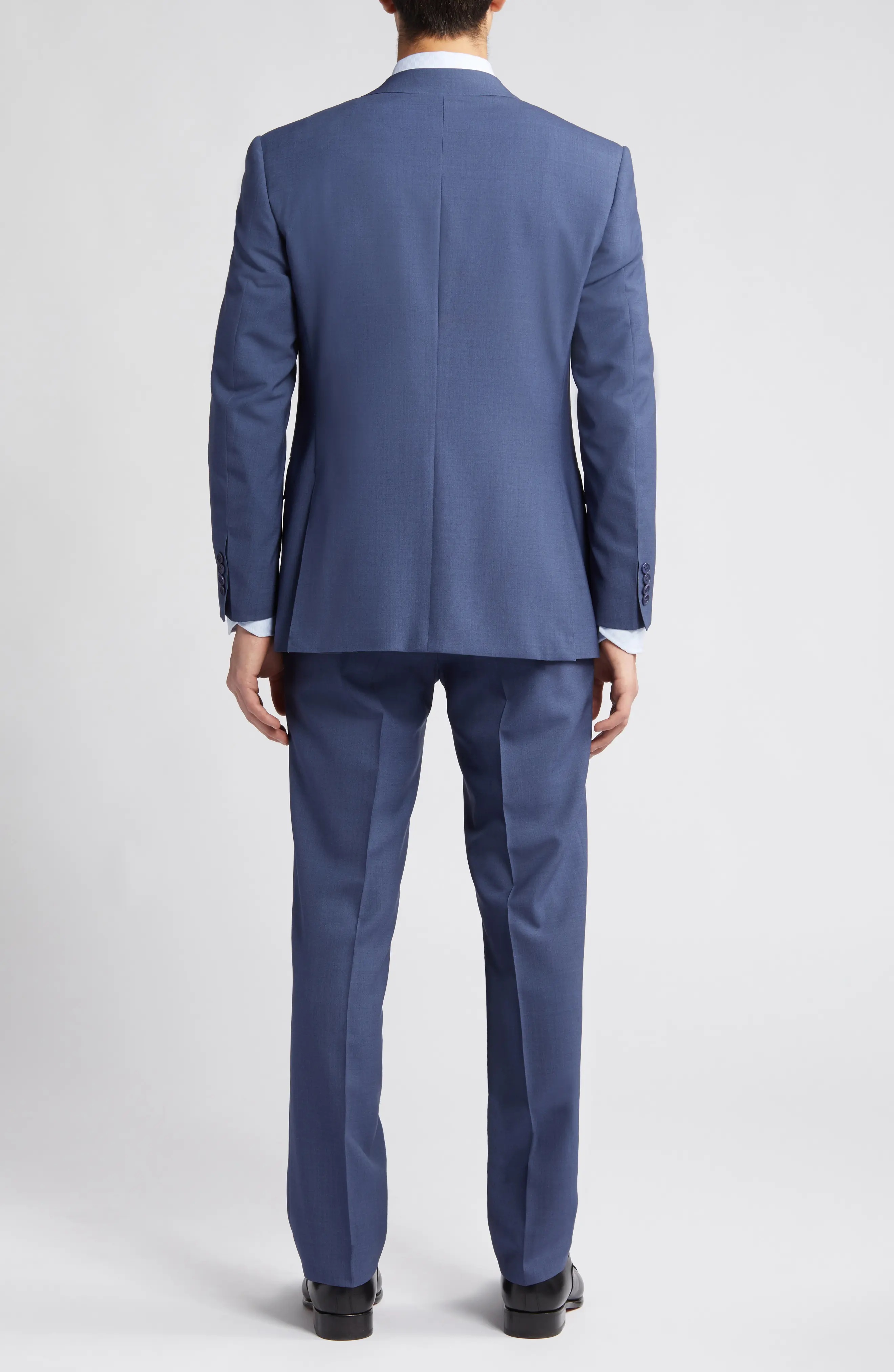 Siena Regular Fit Solid Blue Wool Suit - 2
