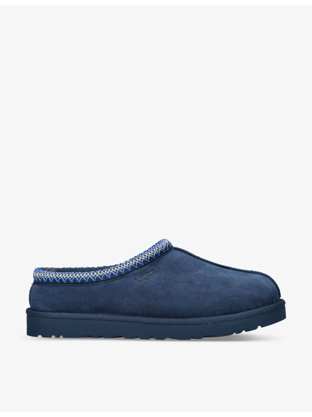Tasman contrast-stitch suede and shearling slippers - 1