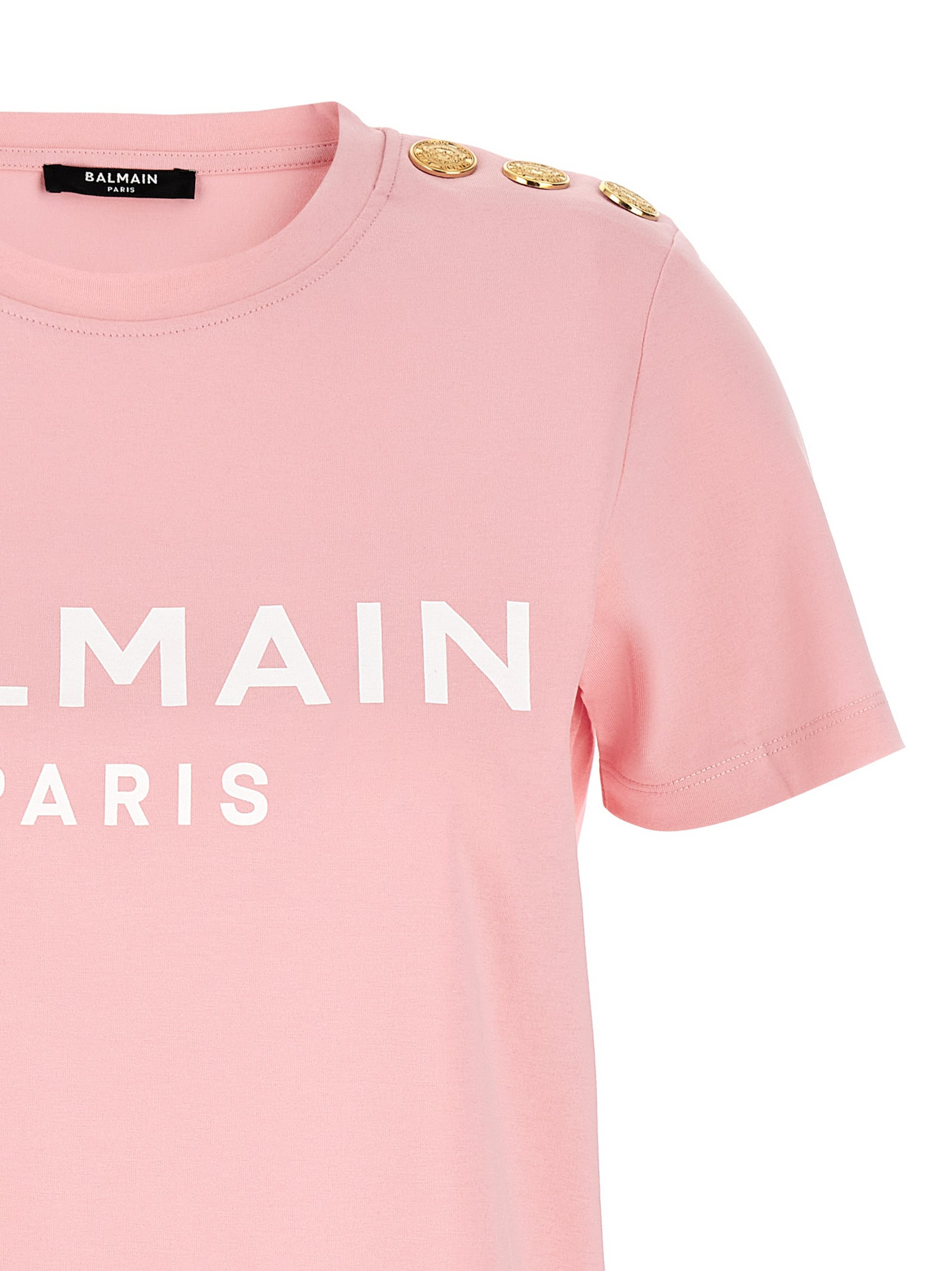Balmain Women Gold Button T-Shirt - 3