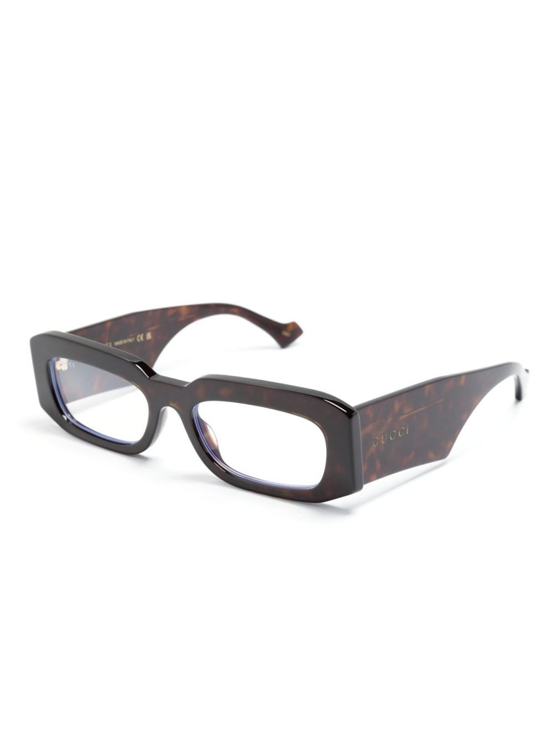 GUCCI logo-print rectangle-frame glasses outlook