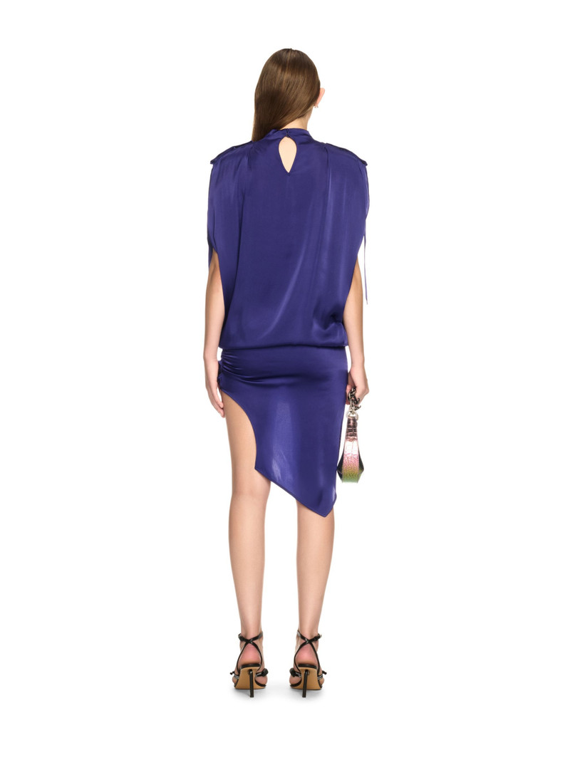 Blue Satin Key Dress 4