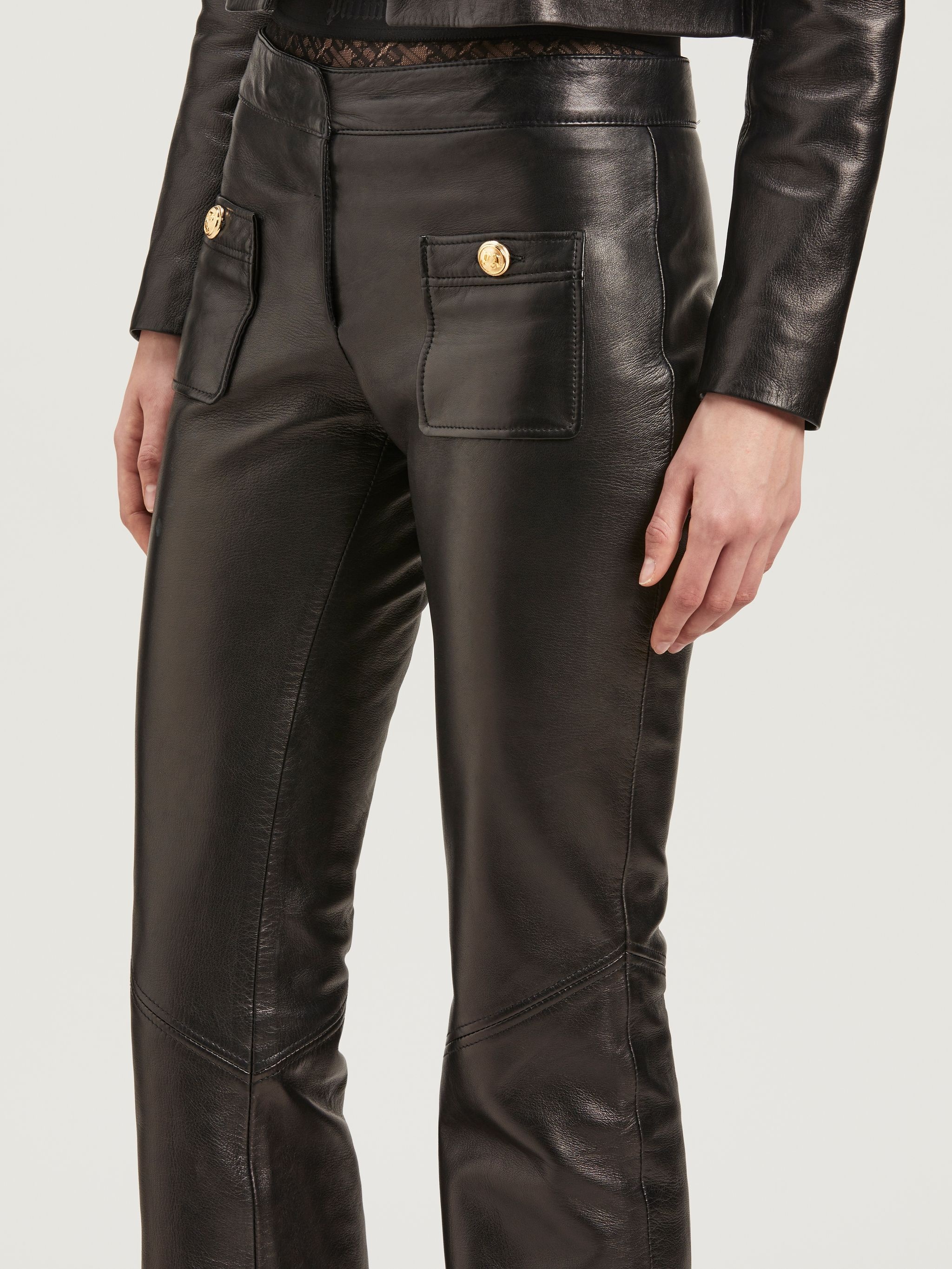 Flare Leather Pants - 6