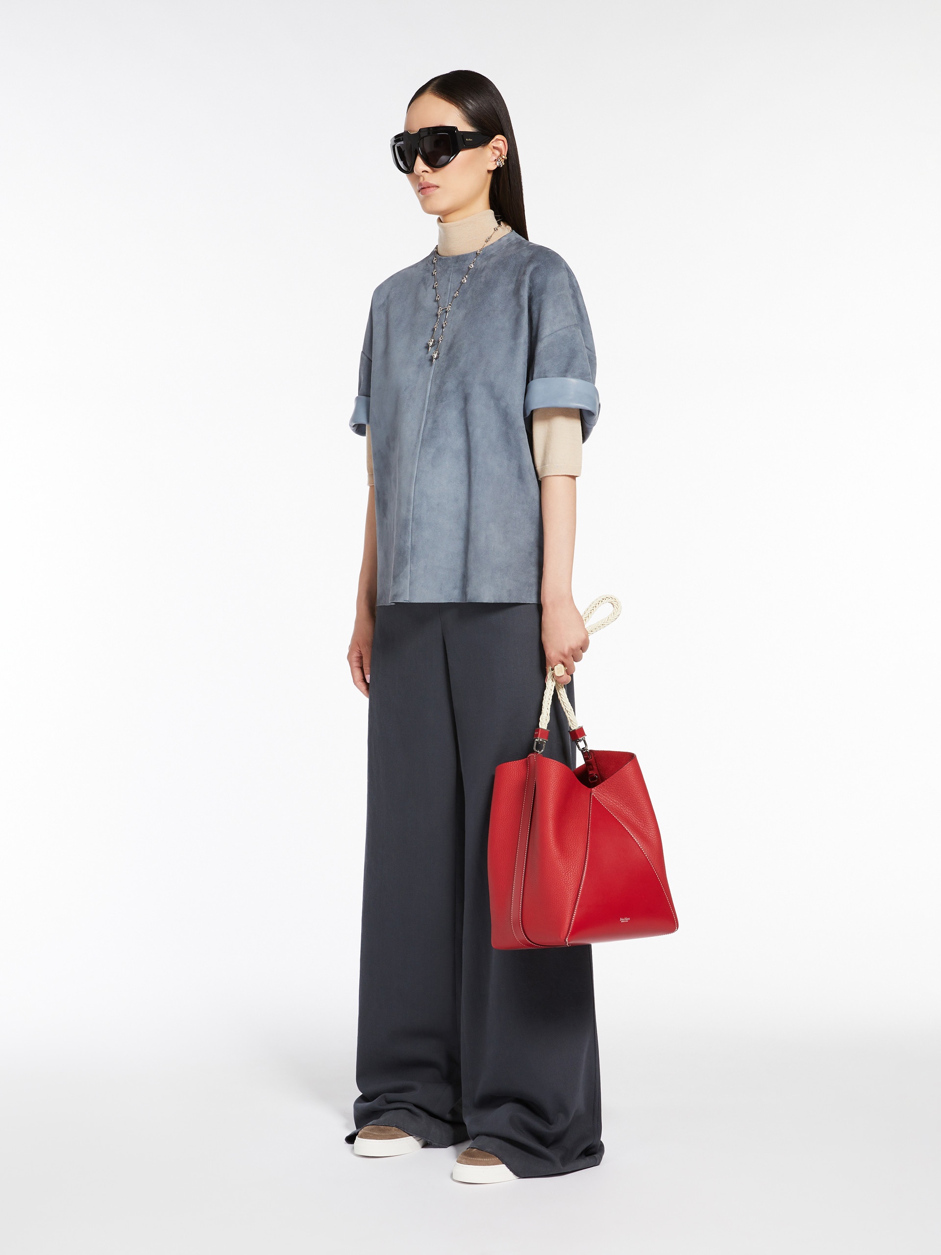 MMBUCKETMROPE Leather bucket bag with rope handle detail - 7