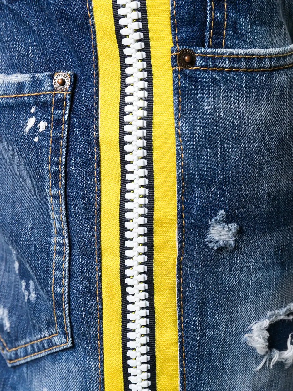 ripped band detail tapered jeans - 5